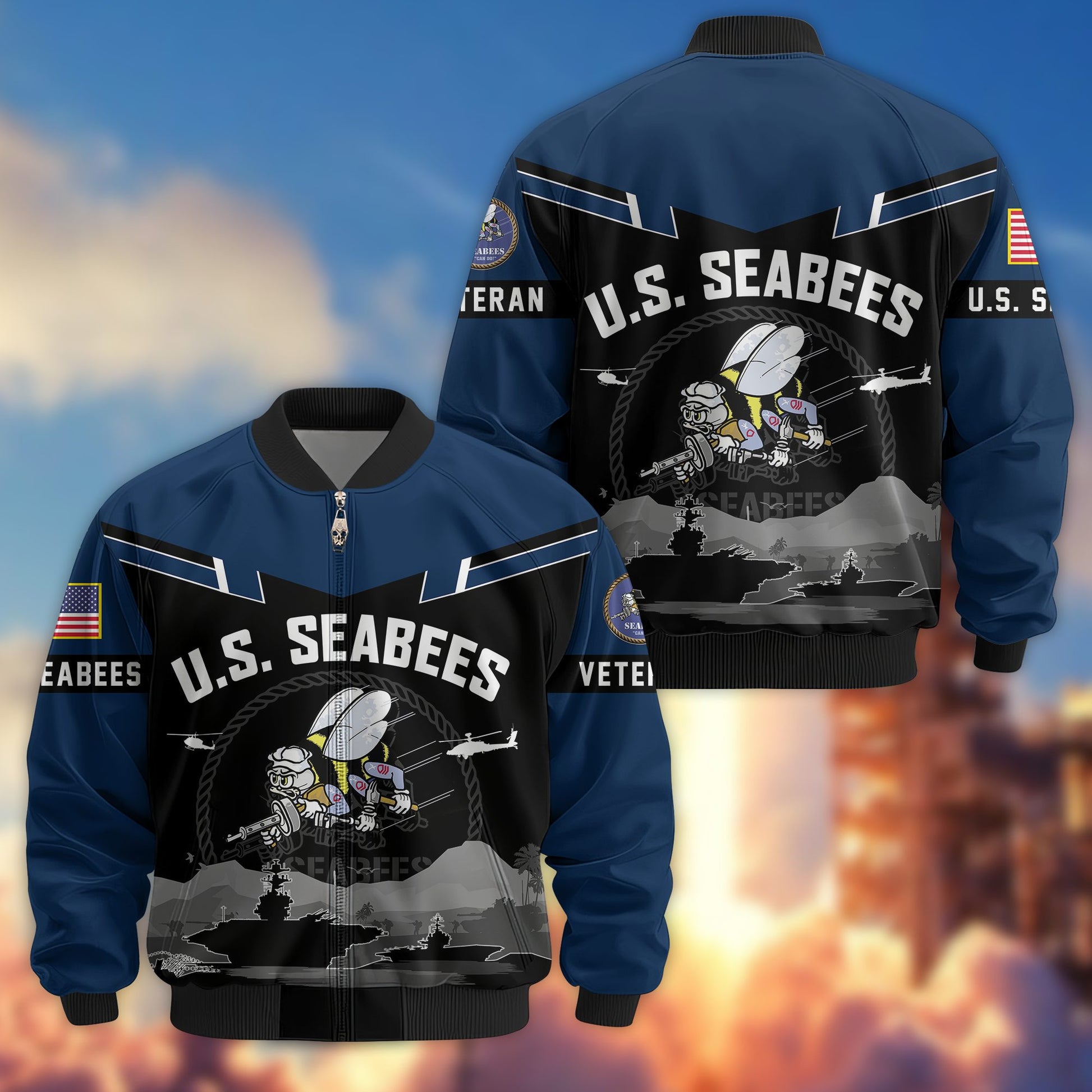 Premium US Veterans Bomber Jacket BPHN260911, Gifts For US Veterans, Gifts On Father's Day, Veterans Day.