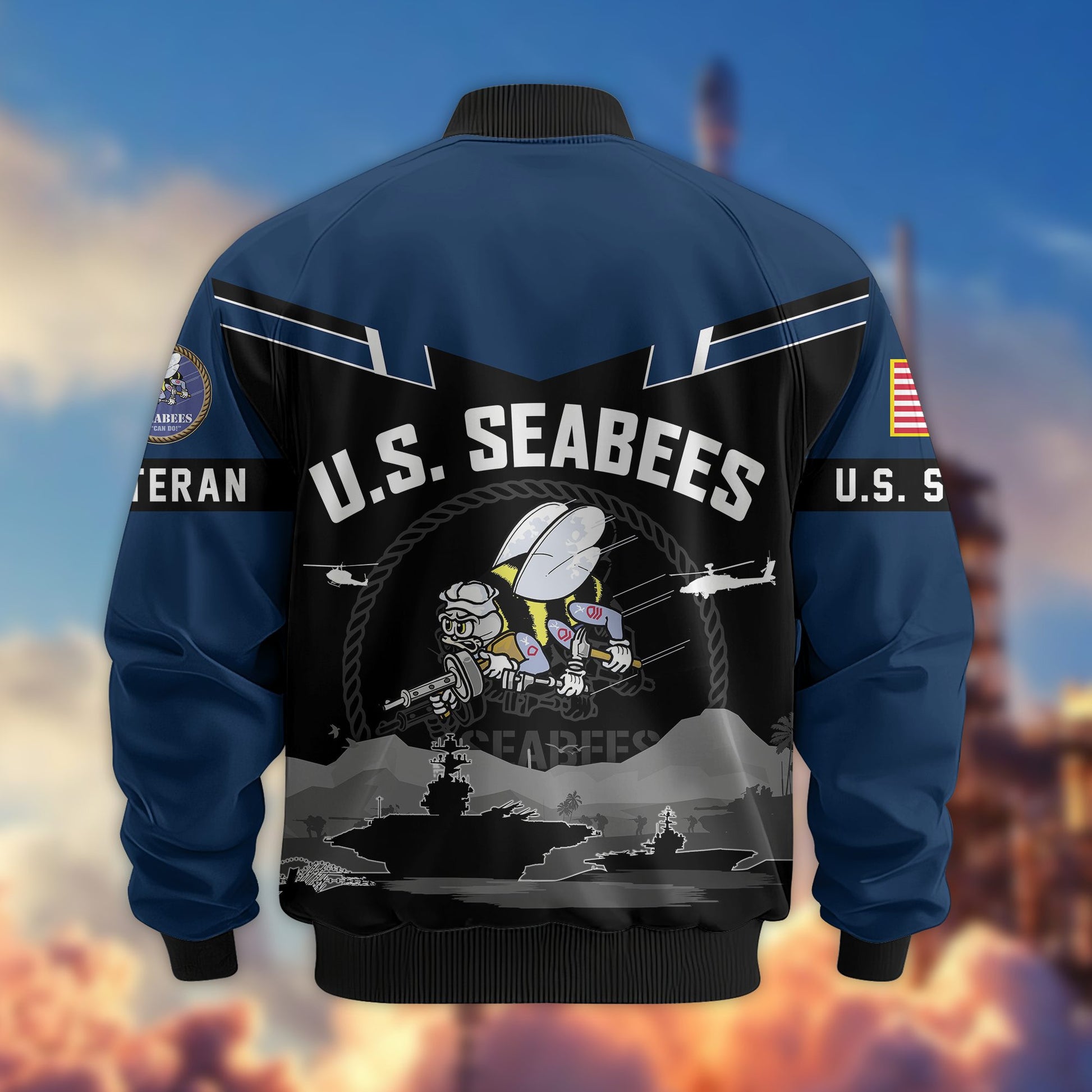 Premium US Veterans Bomber Jacket BPHN260911, Gifts For US Veterans, Gifts On Father's Day, Veterans Day.