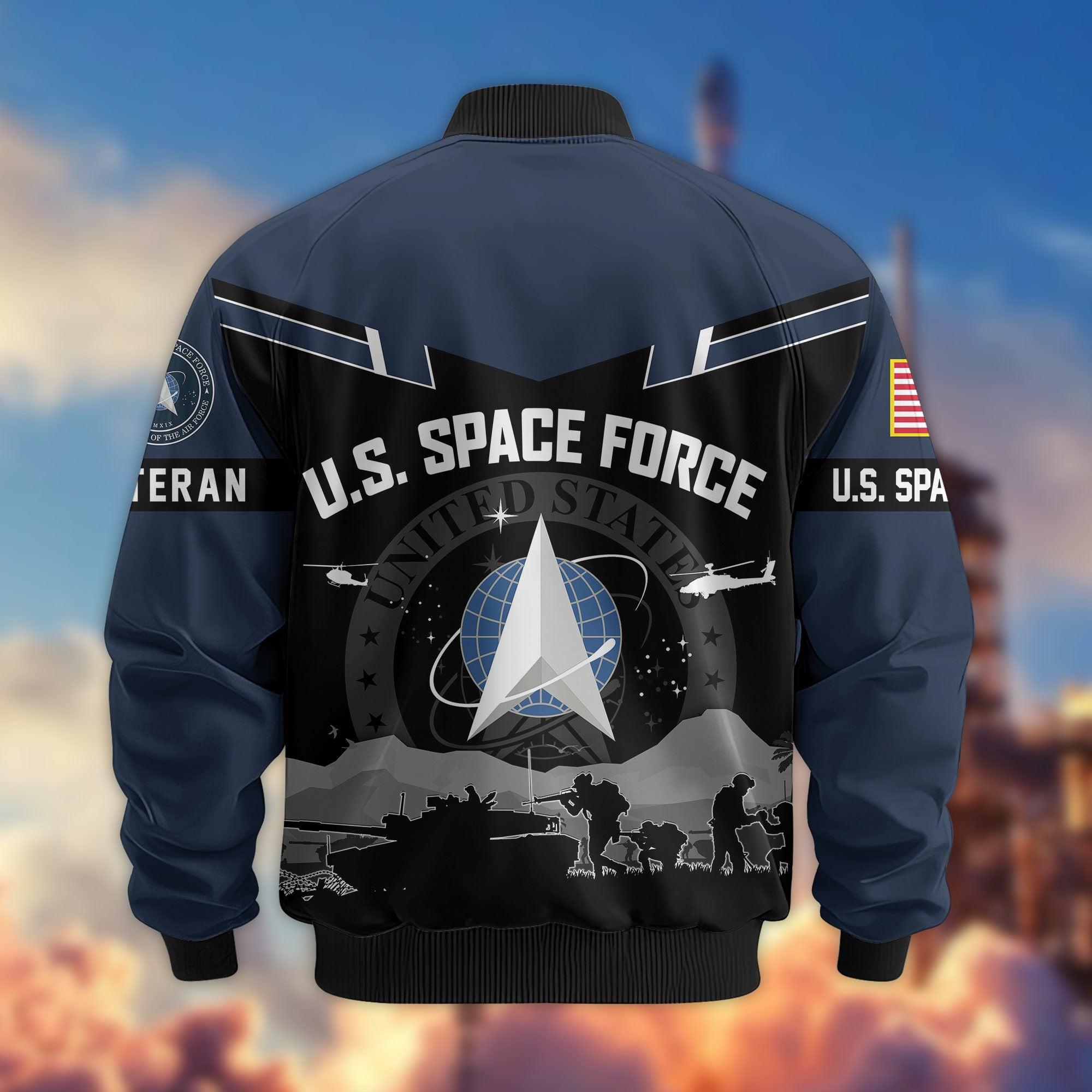 Premium US Veterans Bomber Jacket BPHN260911, Gifts For US Veterans, Gifts On Father's Day, Veterans Day.