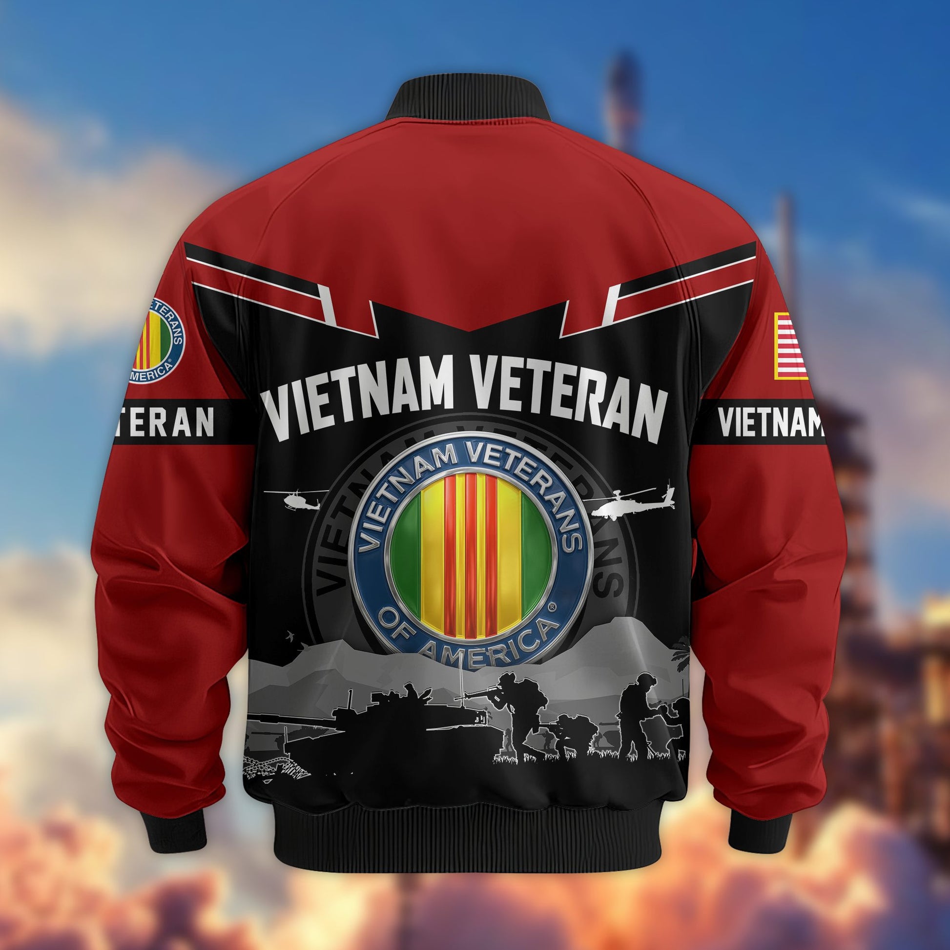 Premium US Veterans Bomber Jacket BPHN260911, Gifts For US Veterans, Gifts On Father's Day, Veterans Day.