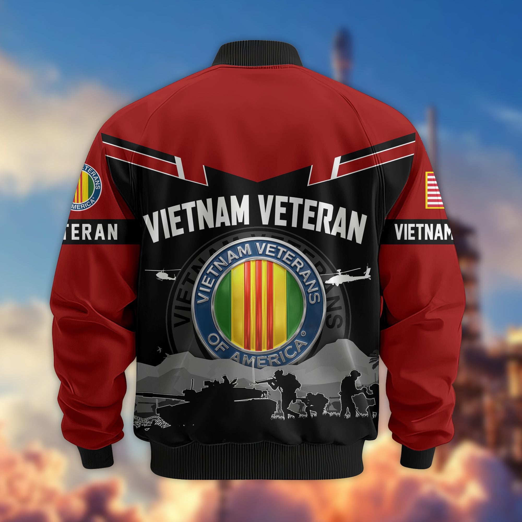 Premium US Veterans Bomber Jacket BPHN260911, Gifts For US Veterans, Gifts On Father's Day, Veterans Day.