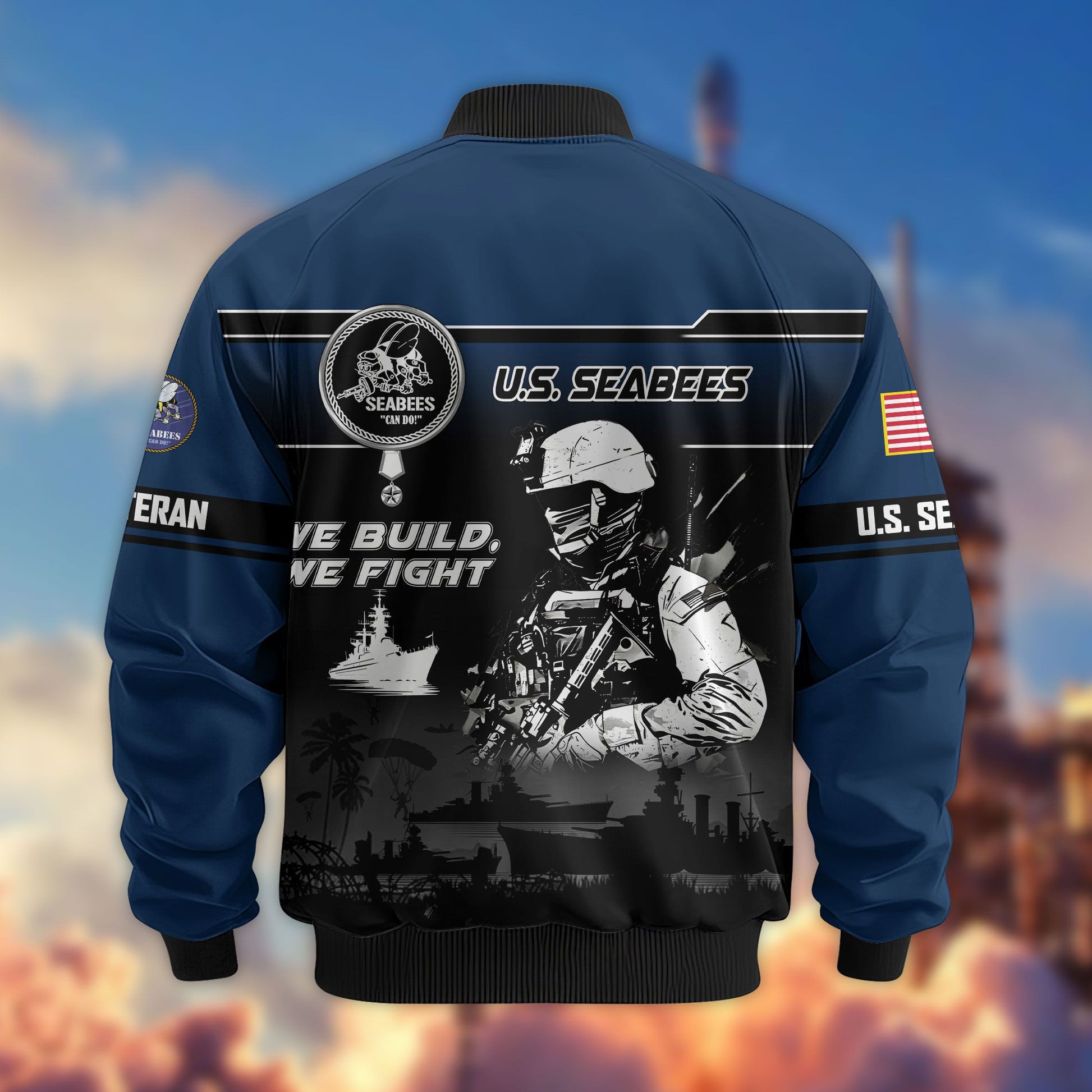 Premium US Veterans Bomber Jacket ATTN250922, Gifts For US Veterans, Gifts On Father's Day, Veterans Day.