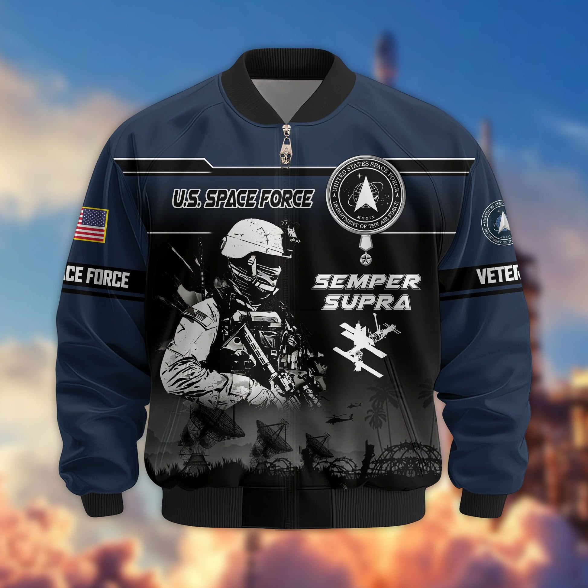 Premium US Veterans Bomber Jacket ATTN250922, Gifts For US Veterans, Gifts On Father's Day, Veterans Day.
