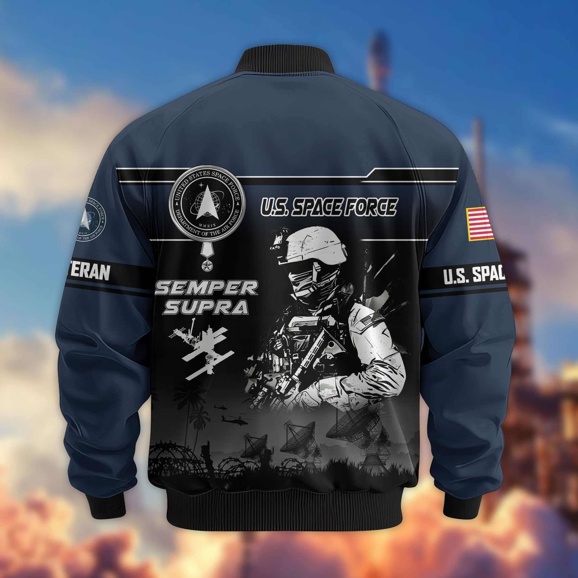 Premium US Veterans Bomber Jacket ATTN250922, Gifts For US Veterans, Gifts On Father's Day, Veterans Day.