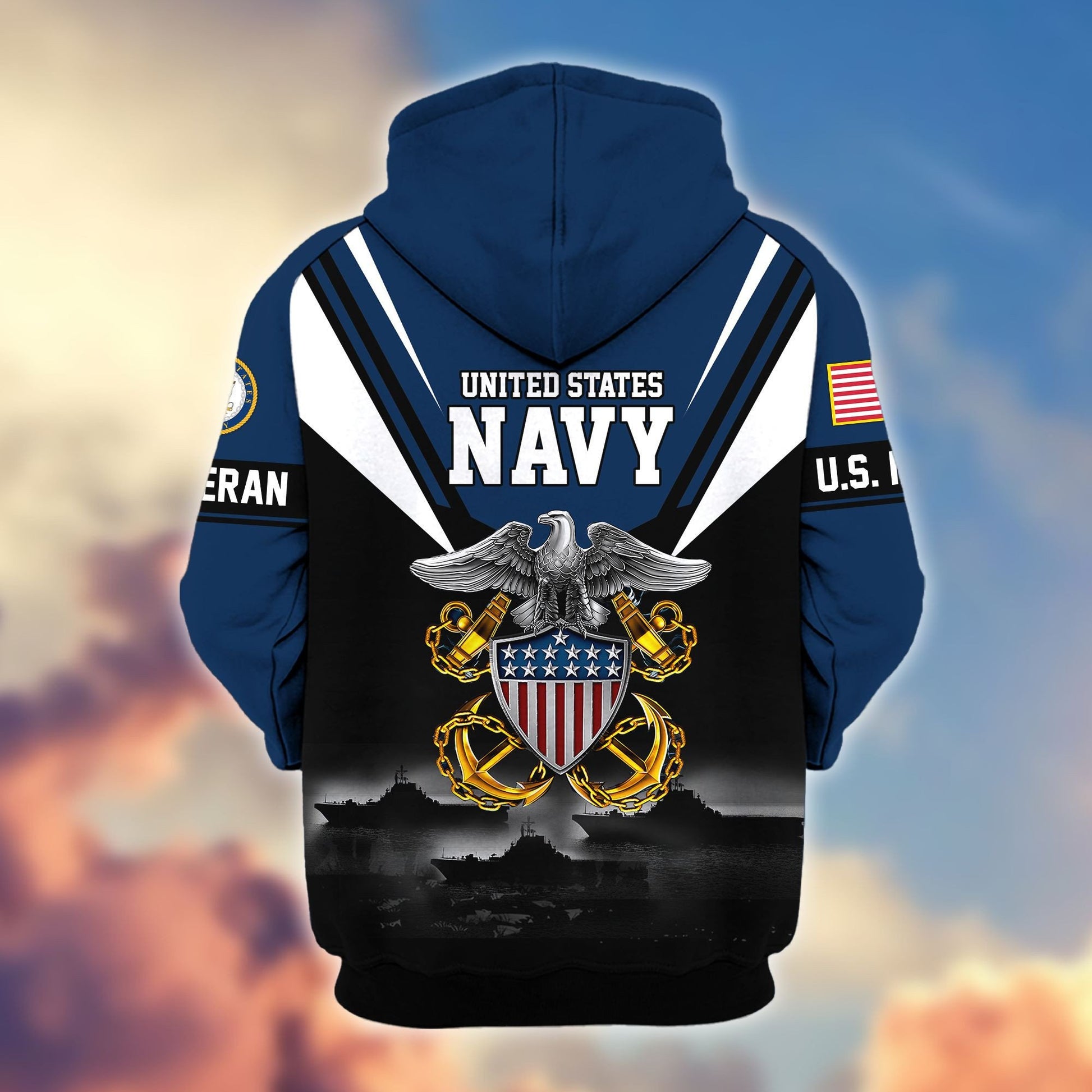 Premium US Veterans Zip Hoodie BPHN011012, Gifts For US Veterans, Gifts On Father's Day, Veterans Day.
