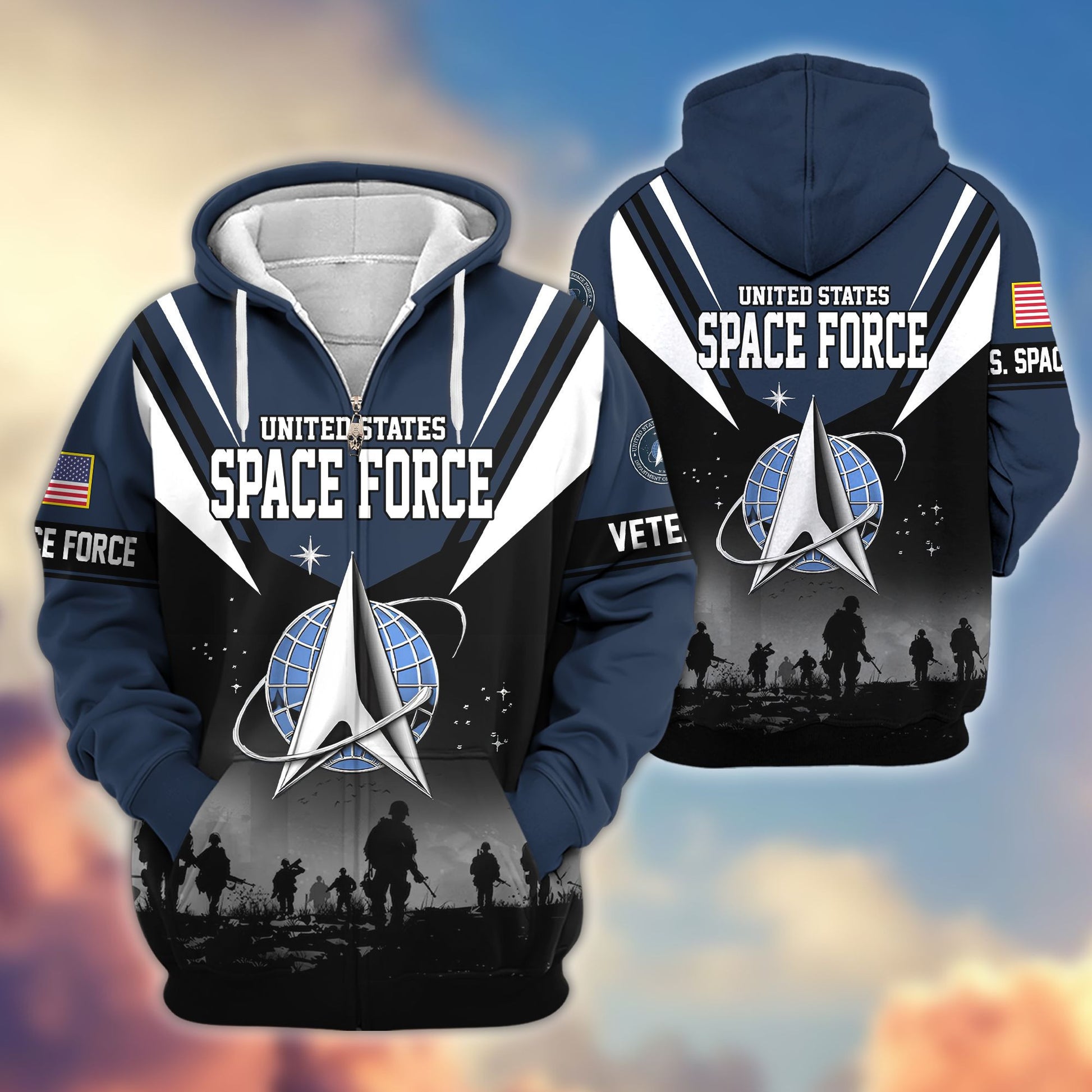 Premium US Veterans Zip Hoodie BPHN011012, Gifts For US Veterans, Gifts On Father's Day, Veterans Day.