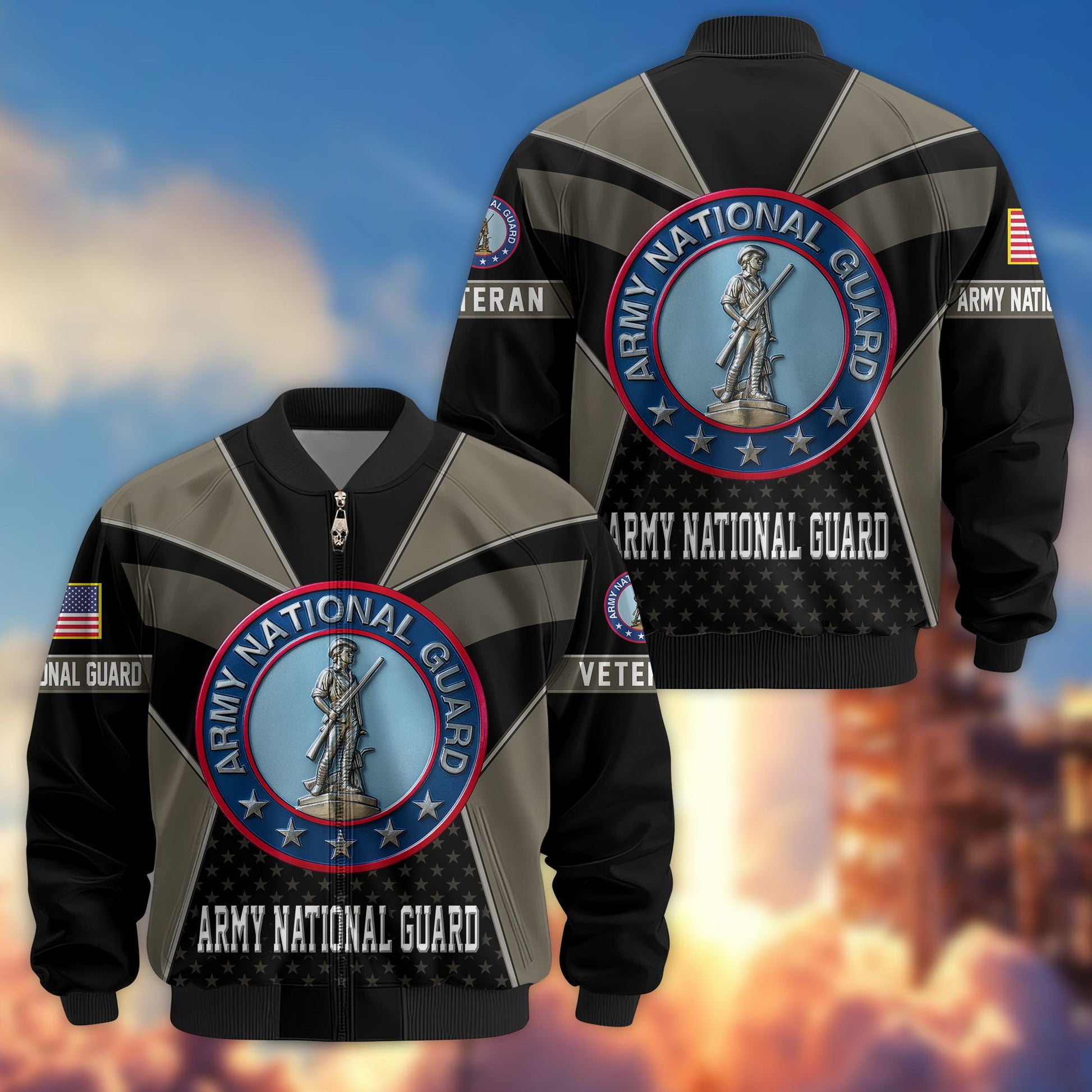 Premium US Veterans Bomber Jacket BPHN190813, Gifts For US Veterans, Gifts On Father's Day, Veterans Day.