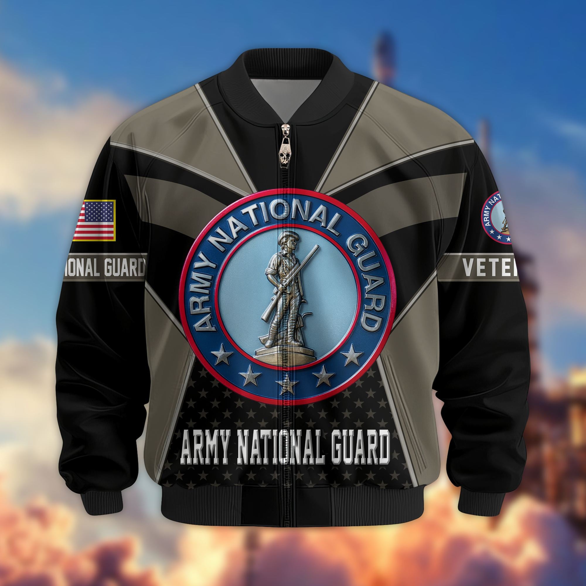 Premium US Veterans Bomber Jacket BPHN190813, Gifts For US Veterans, Gifts On Father's Day, Veterans Day.