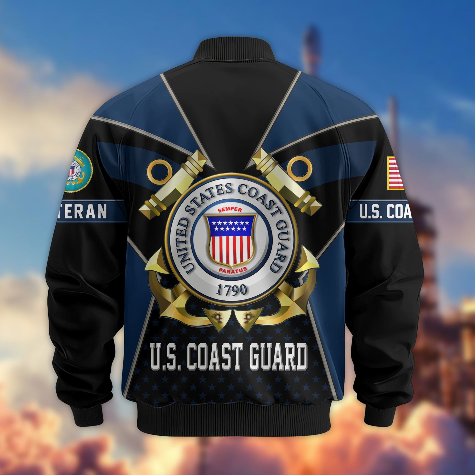 Premium US Veterans Bomber Jacket BPHN190813, Gifts For US Veterans, Gifts On Father's Day, Veterans Day.