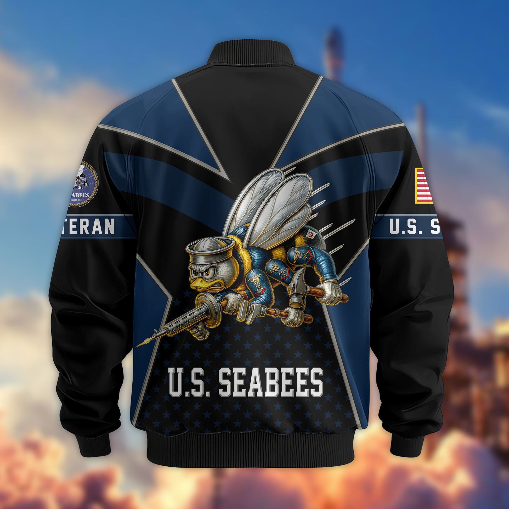 Premium US Veterans Bomber Jacket BPHN190813, Gifts For US Veterans, Gifts On Father's Day, Veterans Day.