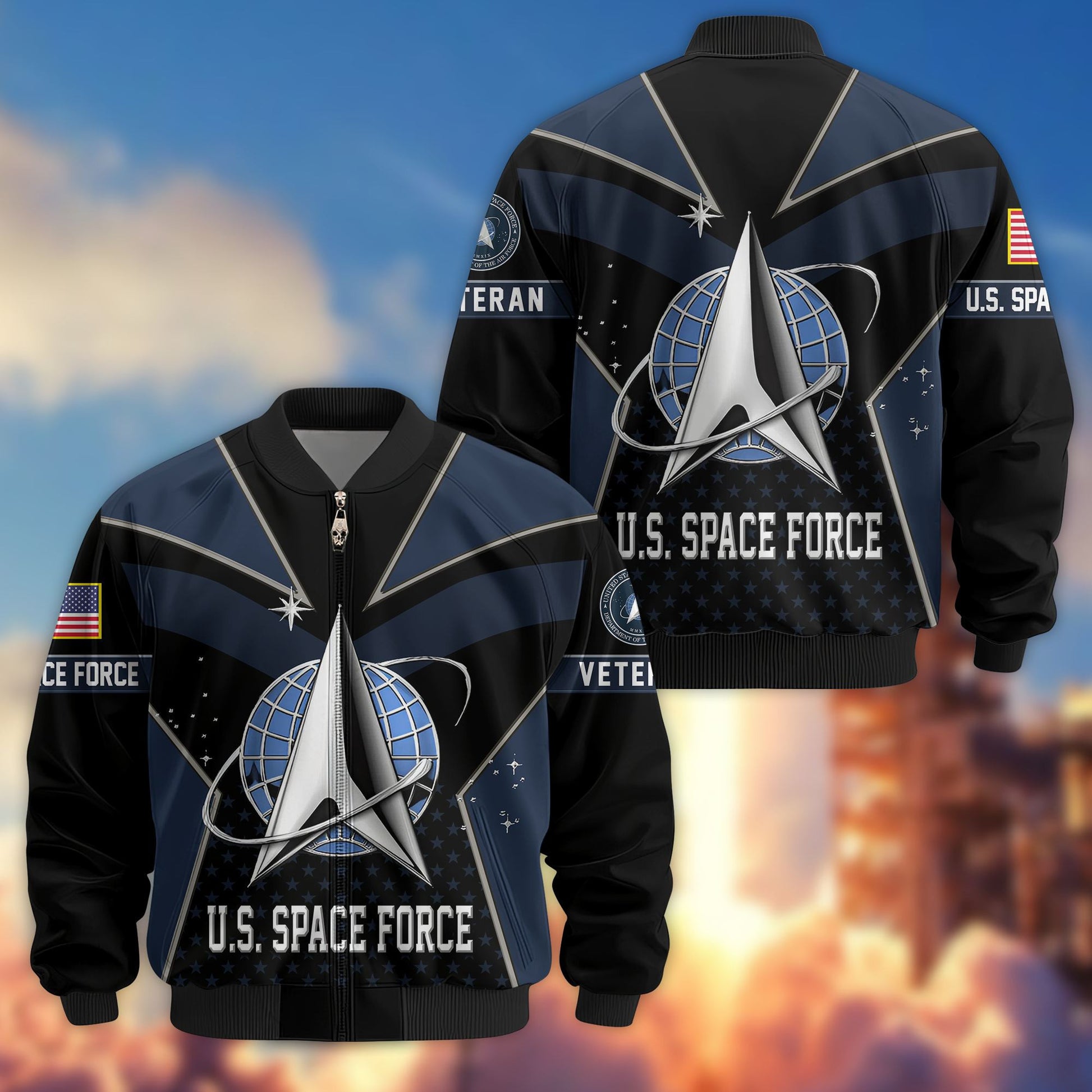 Premium US Veterans Bomber Jacket BPHN190813, Gifts For US Veterans, Gifts On Father's Day, Veterans Day.