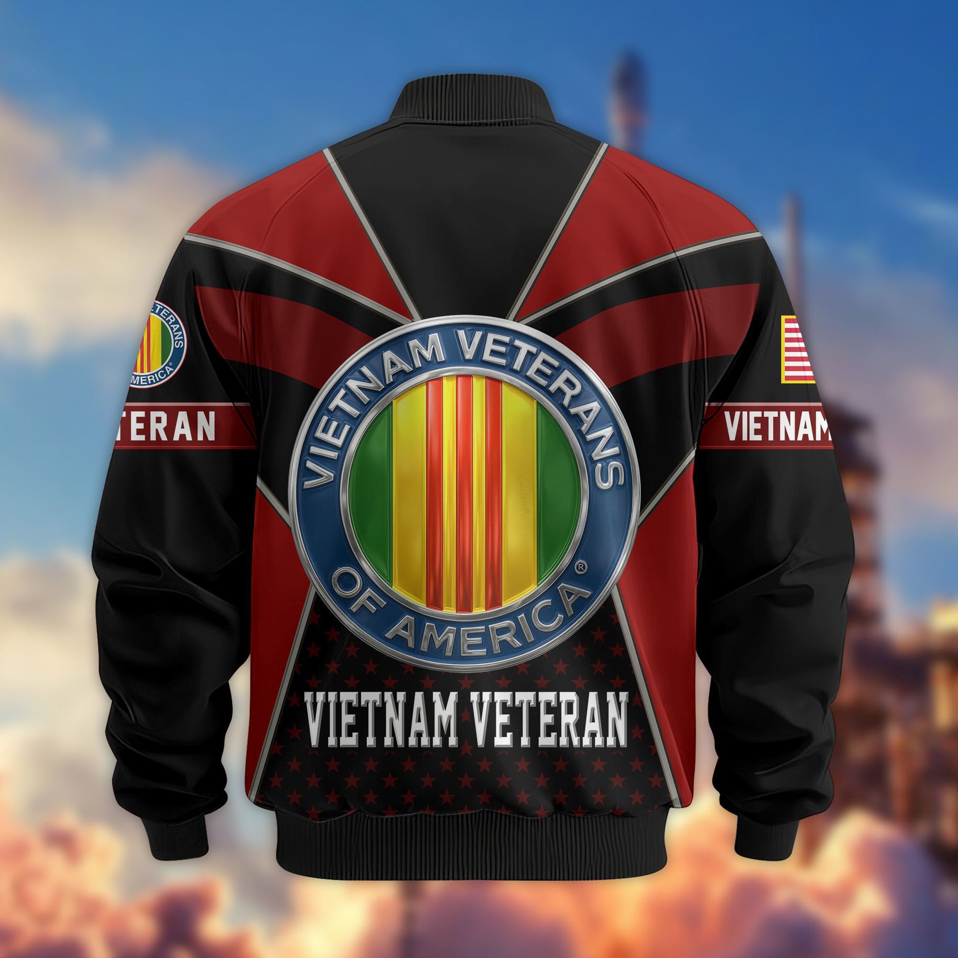 Premium US Veterans Bomber Jacket BPHN190813, Gifts For US Veterans, Gifts On Father's Day, Veterans Day.