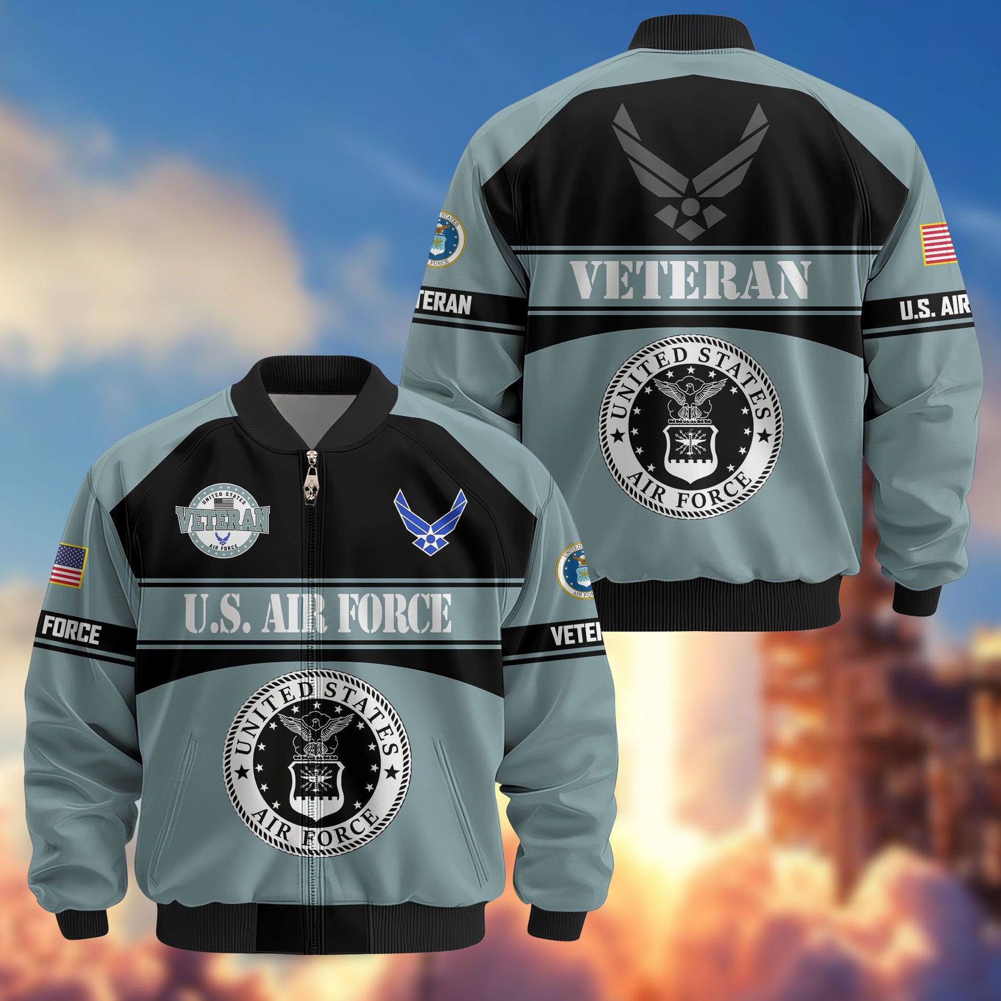 Premium US Veterans Bomber Jacket ATTN270821, Gifts For US Veterans, Gifts On Father's Day, Veterans Day.