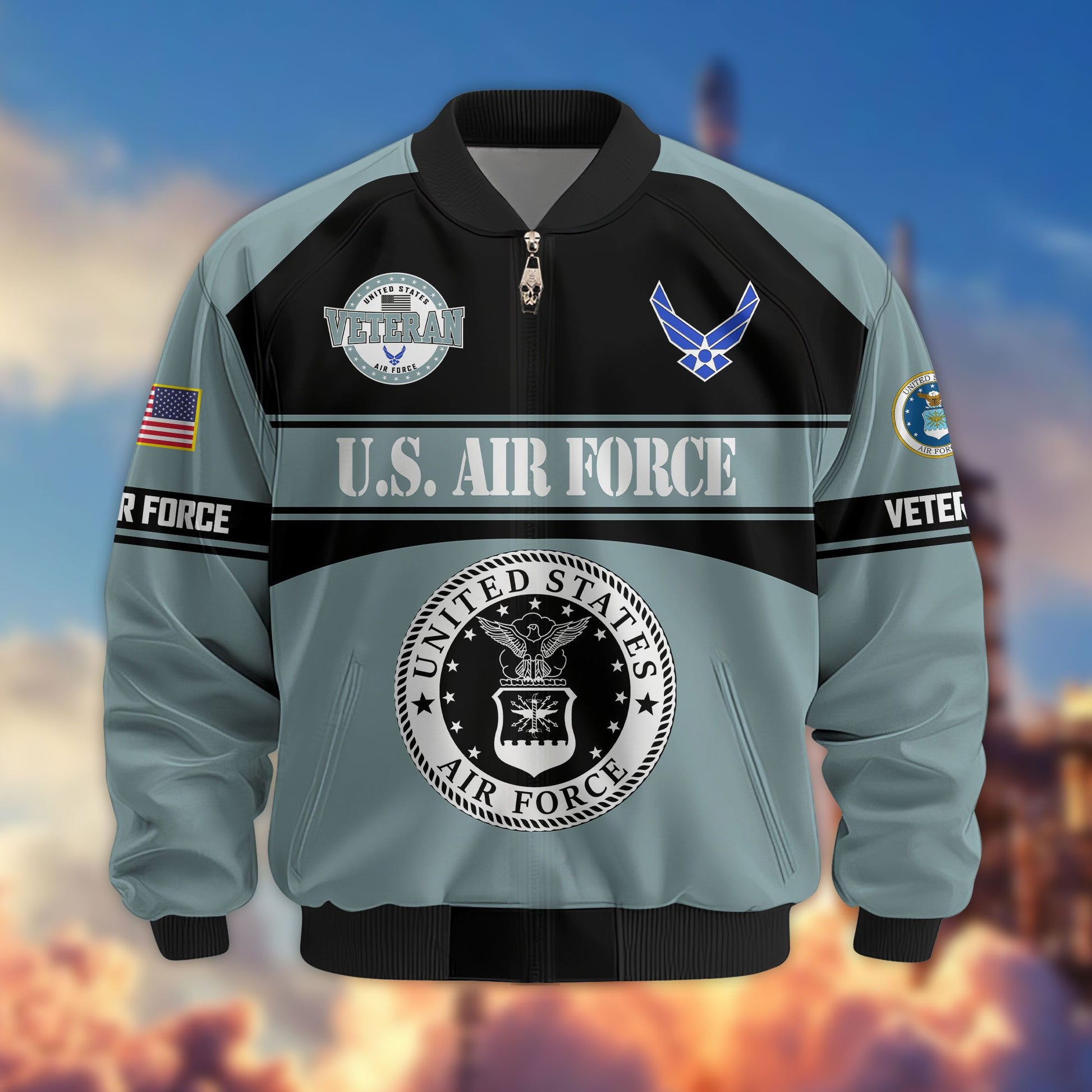 Premium US Veterans Bomber Jacket ATTN270821, Gifts For US Veterans, Gifts On Father's Day, Veterans Day.