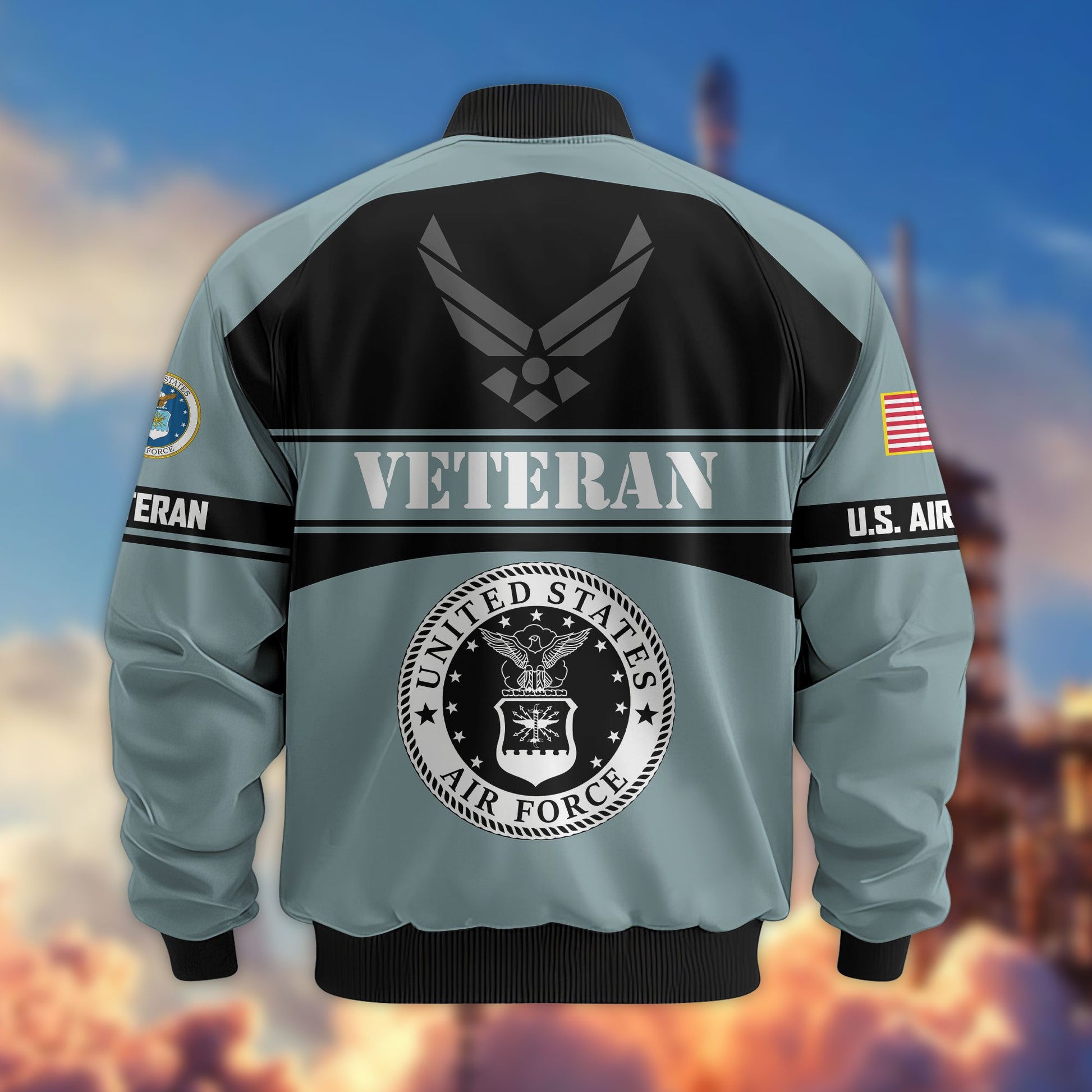 Premium US Veterans Bomber Jacket ATTN270821, Gifts For US Veterans, Gifts On Father's Day, Veterans Day.