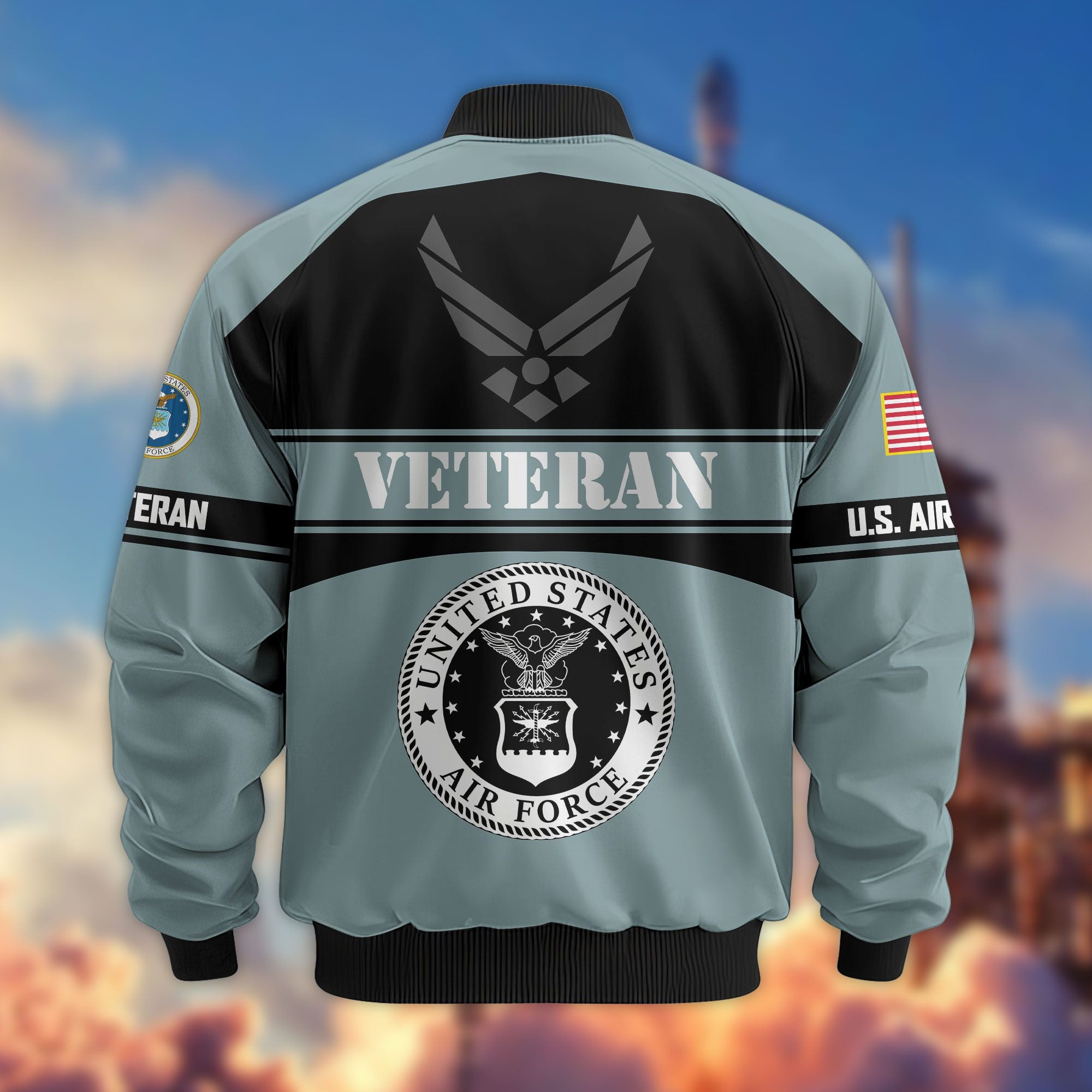Premium US Veterans Bomber Jacket ATTN270821, Gifts For US Veterans, Gifts On Father's Day, Veterans Day.