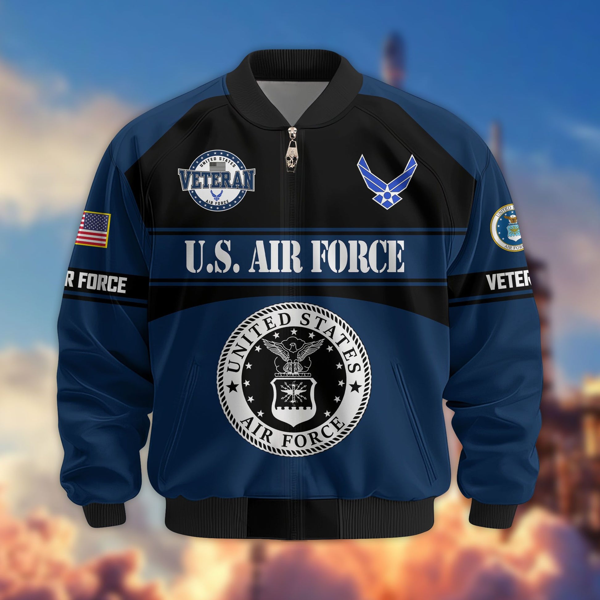 Premium US Veterans Bomber Jacket ATTN270821, Gifts For US Veterans, Gifts On Father's Day, Veterans Day.