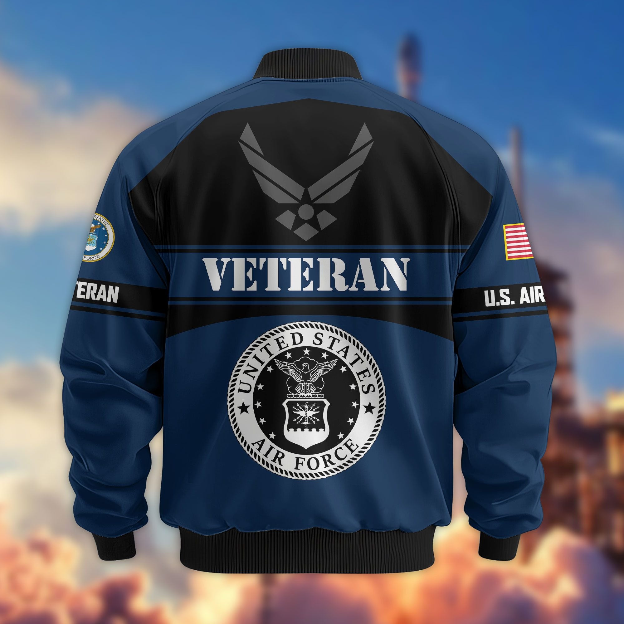 Premium US Veterans Bomber Jacket ATTN270821, Gifts For US Veterans, Gifts On Father's Day, Veterans Day.