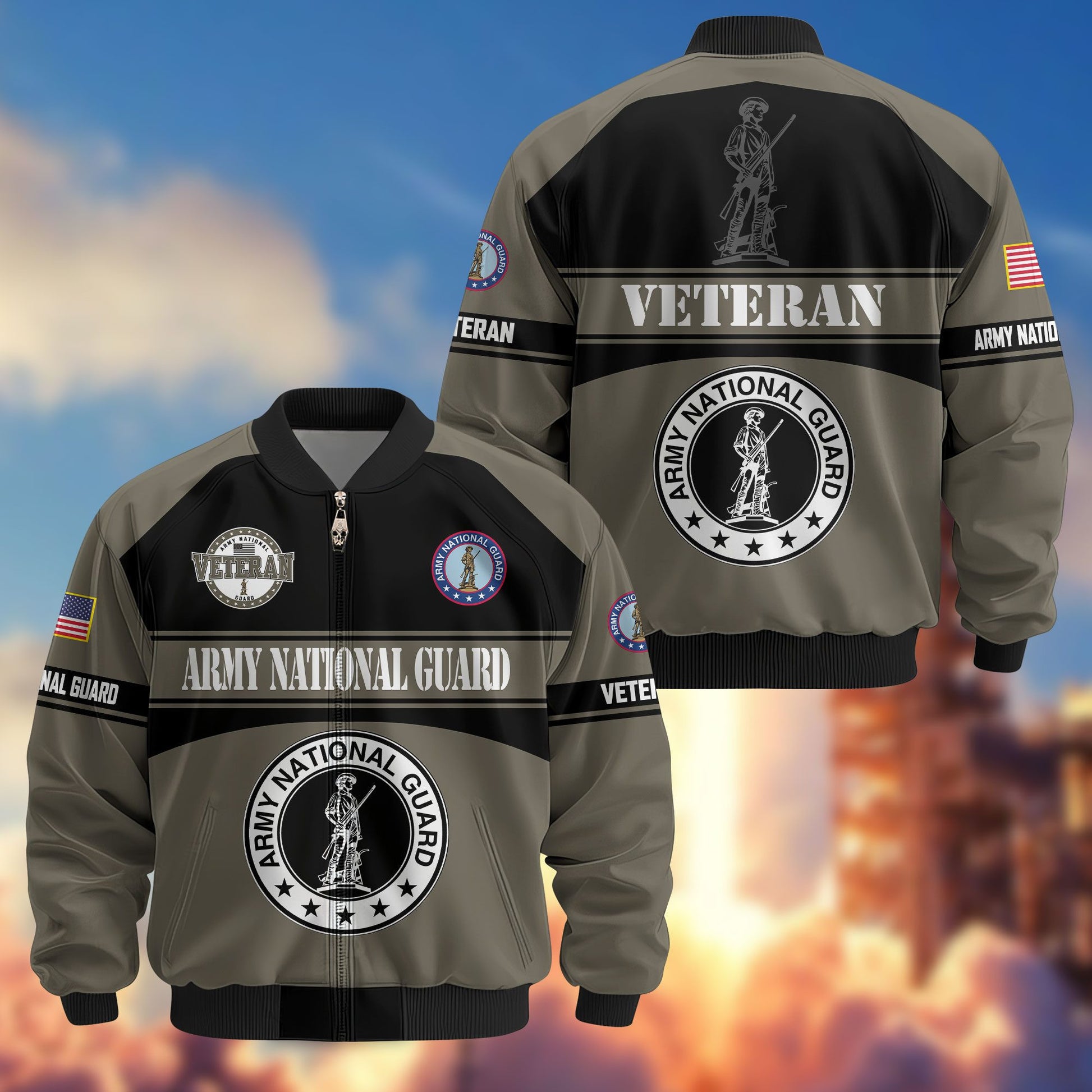 Premium US Veterans Bomber Jacket ATTN270821, Gifts For US Veterans, Gifts On Father's Day, Veterans Day.