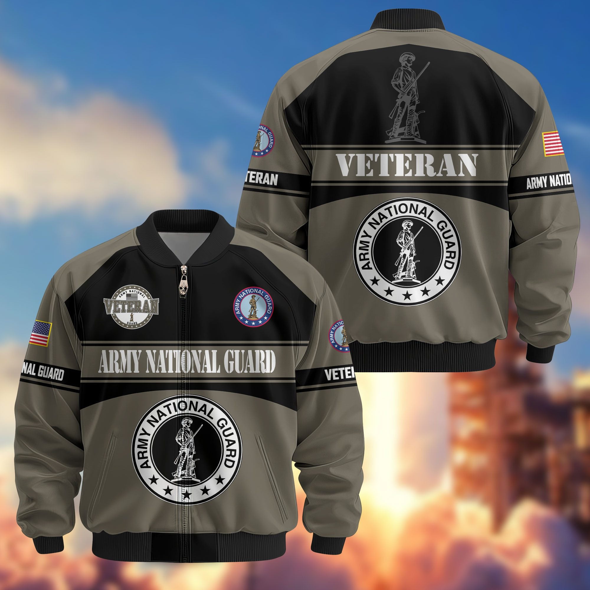 Premium US Veterans Bomber Jacket ATTN270821, Gifts For US Veterans, Gifts On Father's Day, Veterans Day.