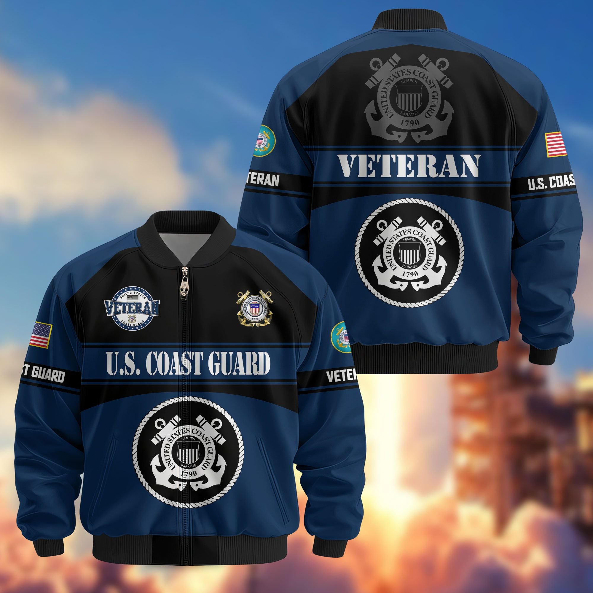 Premium US Veterans Bomber Jacket ATTN270821, Gifts For US Veterans, Gifts On Father's Day, Veterans Day.