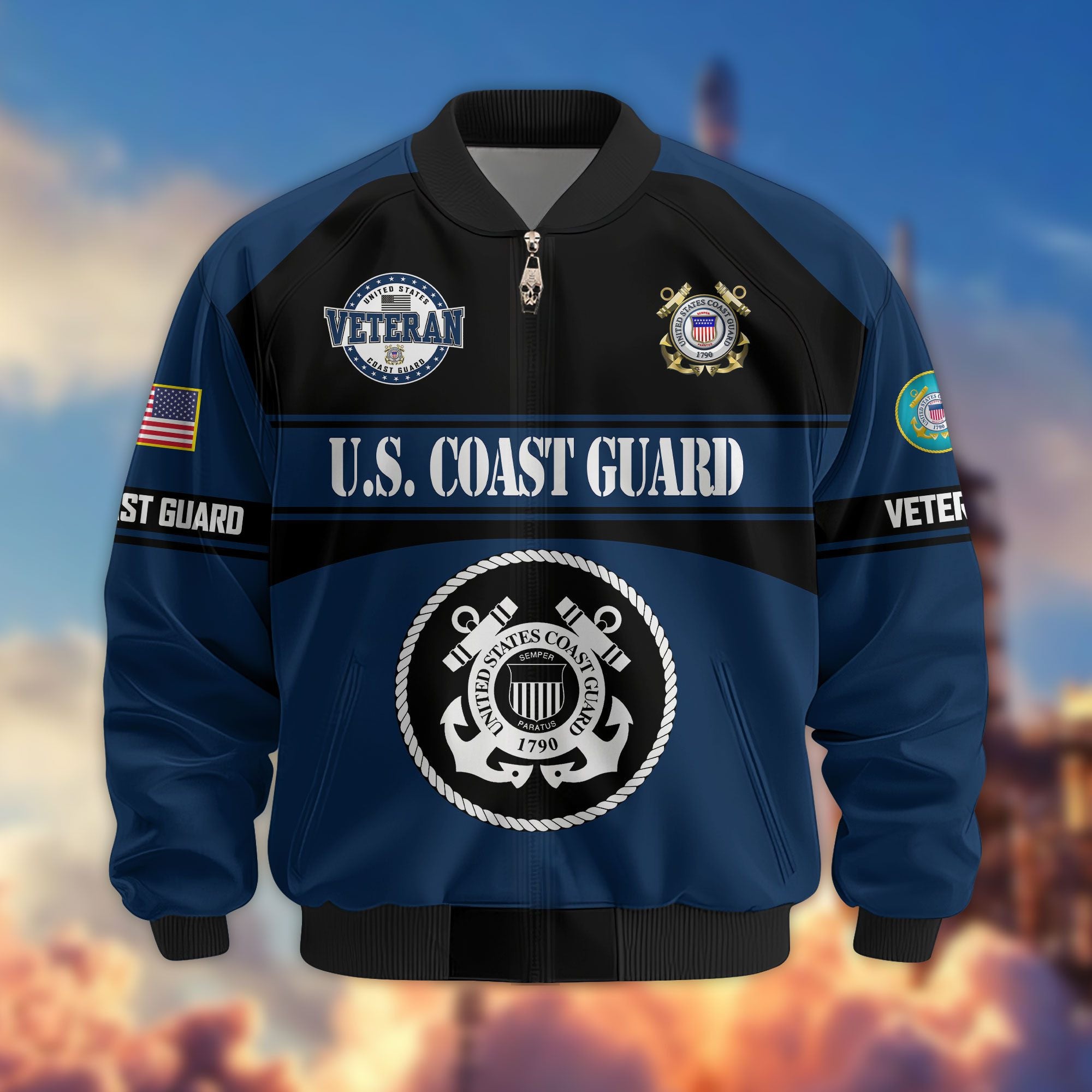 Premium US Veterans Bomber Jacket ATTN270821, Gifts For US Veterans, Gifts On Father's Day, Veterans Day.