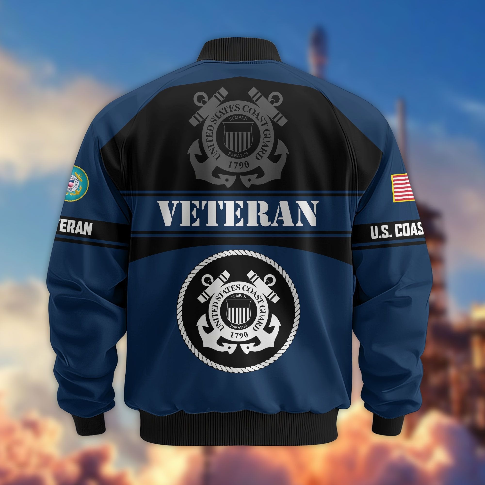Premium US Veterans Bomber Jacket ATTN270821, Gifts For US Veterans, Gifts On Father's Day, Veterans Day.