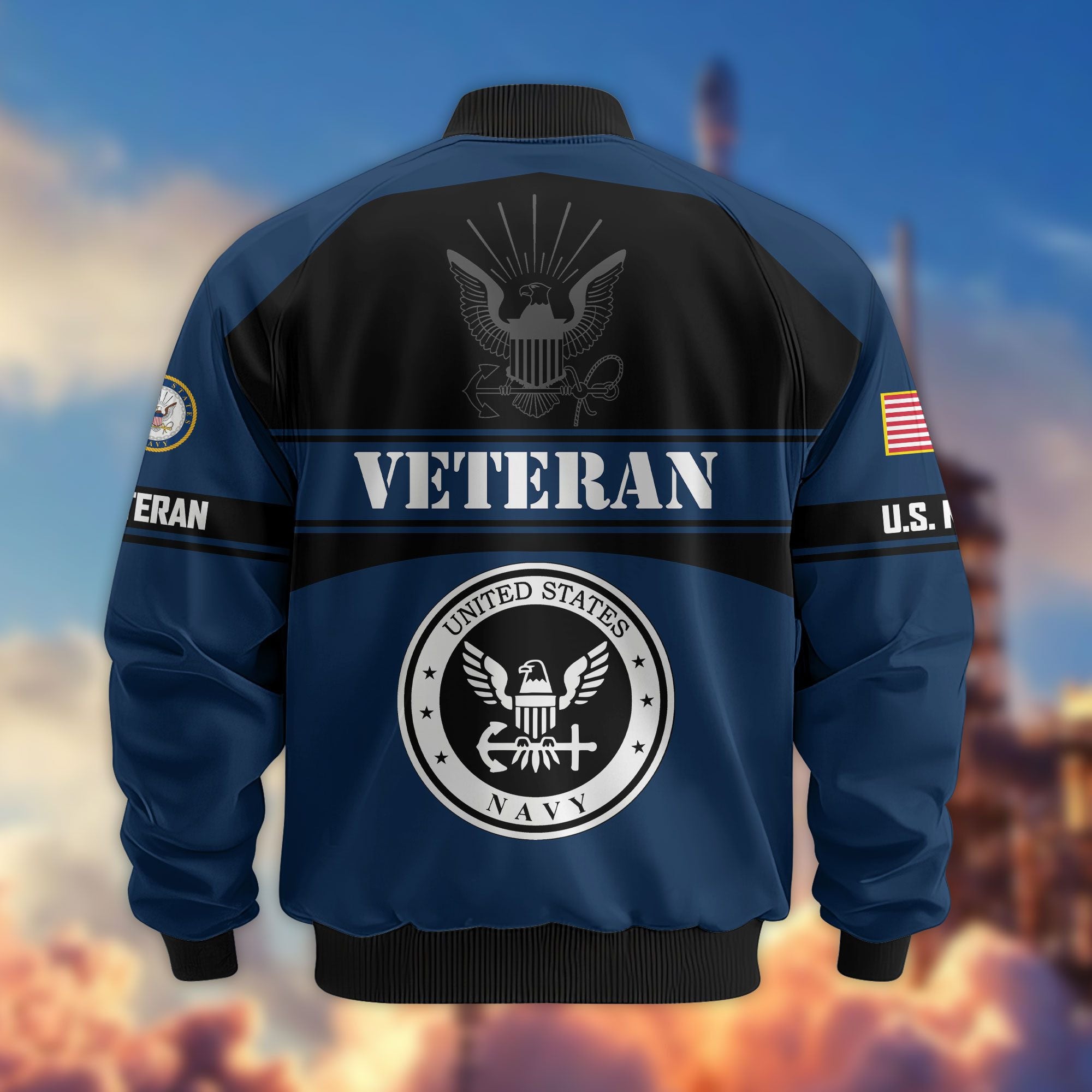 Premium US Veterans Bomber Jacket ATTN270821, Gifts For US Veterans, Gifts On Father's Day, Veterans Day.