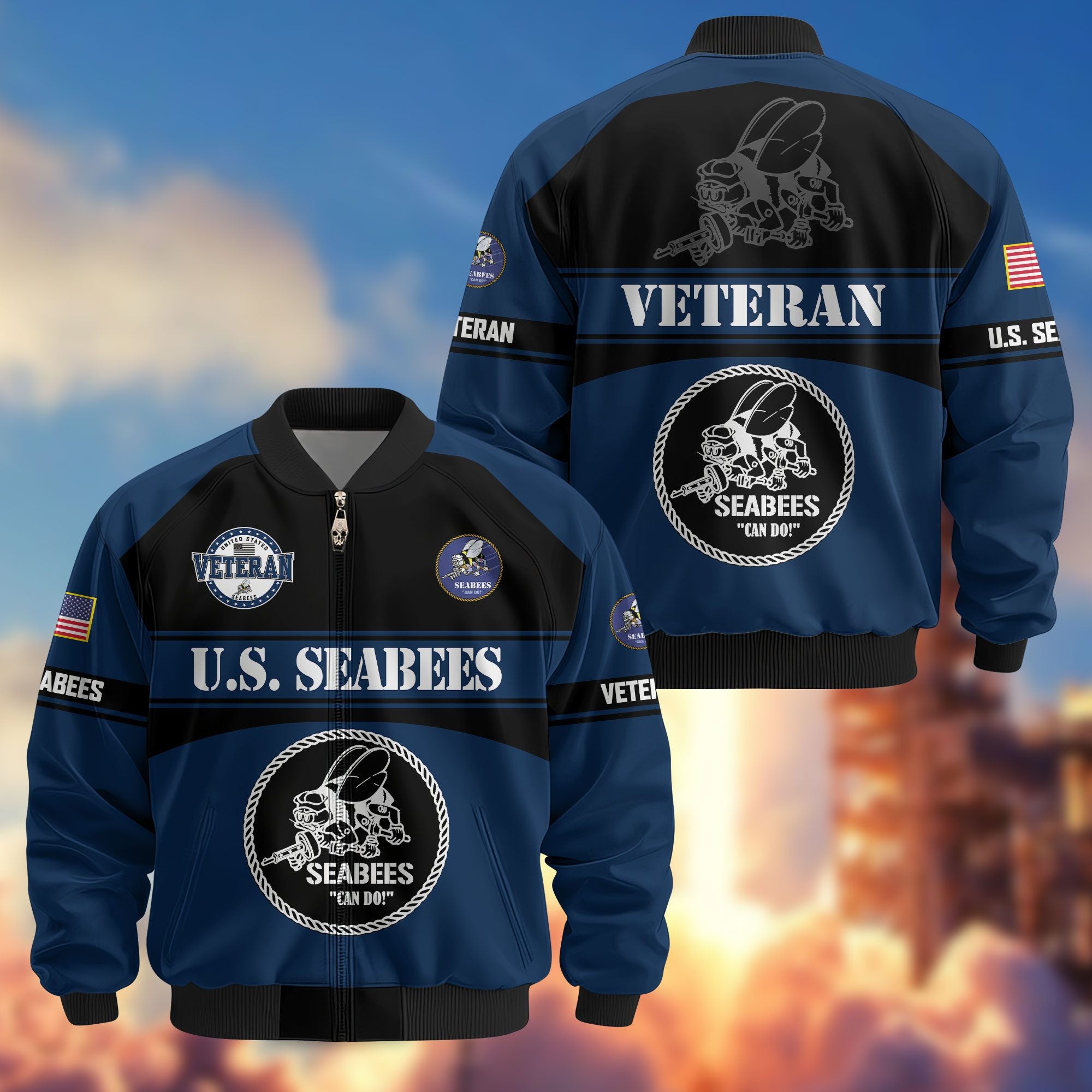 Premium US Veterans Bomber Jacket ATTN270821, Gifts For US Veterans, Gifts On Father's Day, Veterans Day.