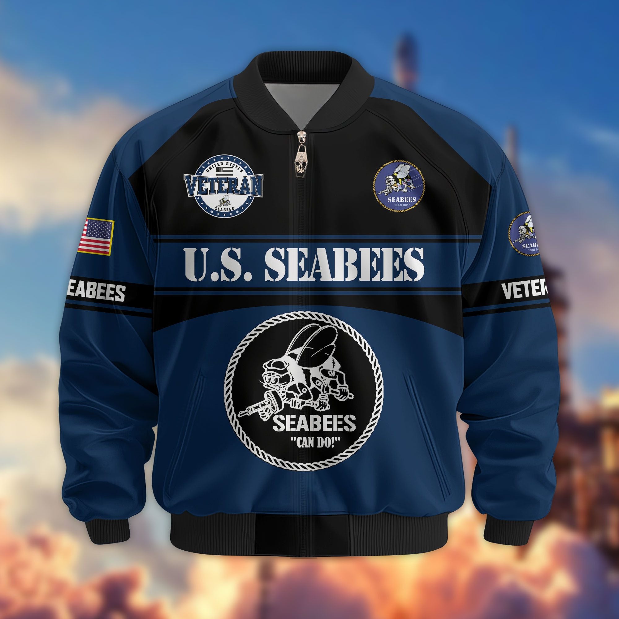 Premium US Veterans Bomber Jacket ATTN270821, Gifts For US Veterans, Gifts On Father's Day, Veterans Day.