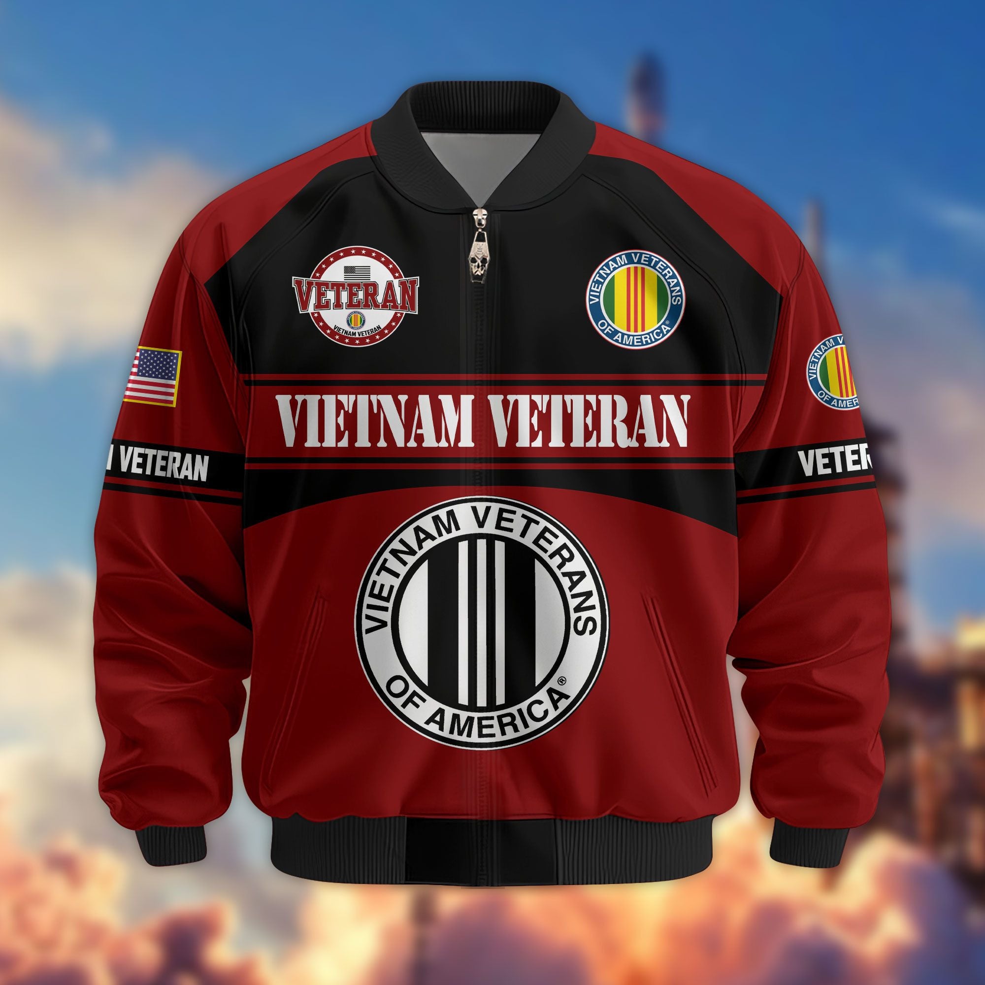 Premium US Veterans Bomber Jacket ATTN270821, Gifts For US Veterans, Gifts On Father's Day, Veterans Day.