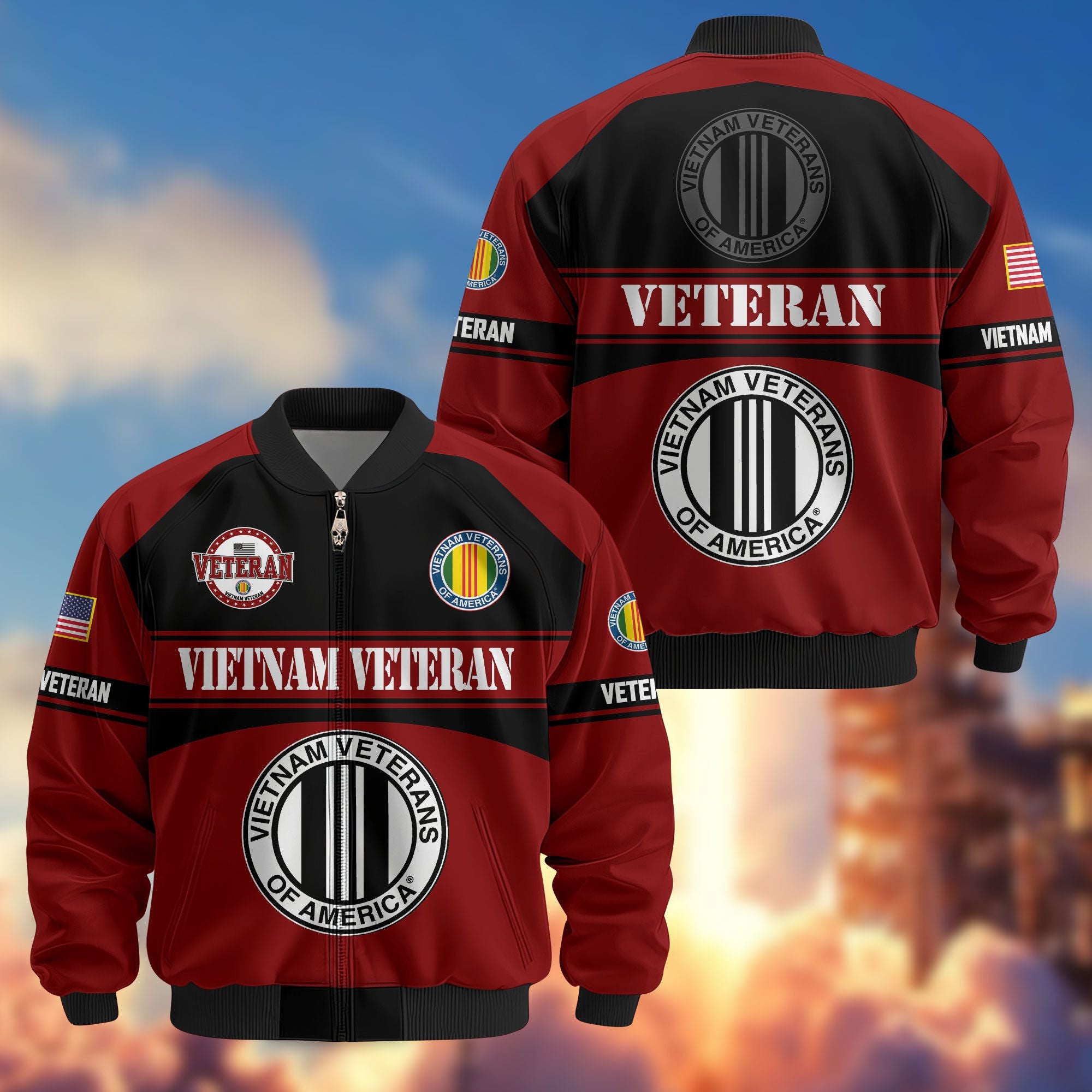 Premium US Veterans Bomber Jacket ATTN270821, Gifts For US Veterans, Gifts On Father's Day, Veterans Day.