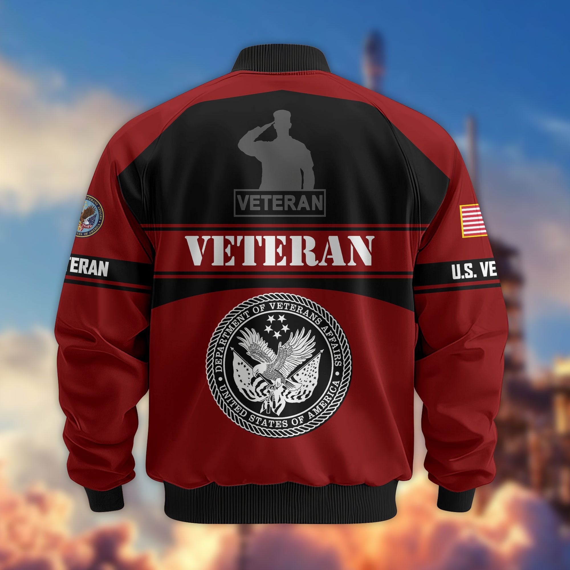 Premium US Veterans Bomber Jacket ATTN270821, Gifts For US Veterans, Gifts On Father's Day, Veterans Day.