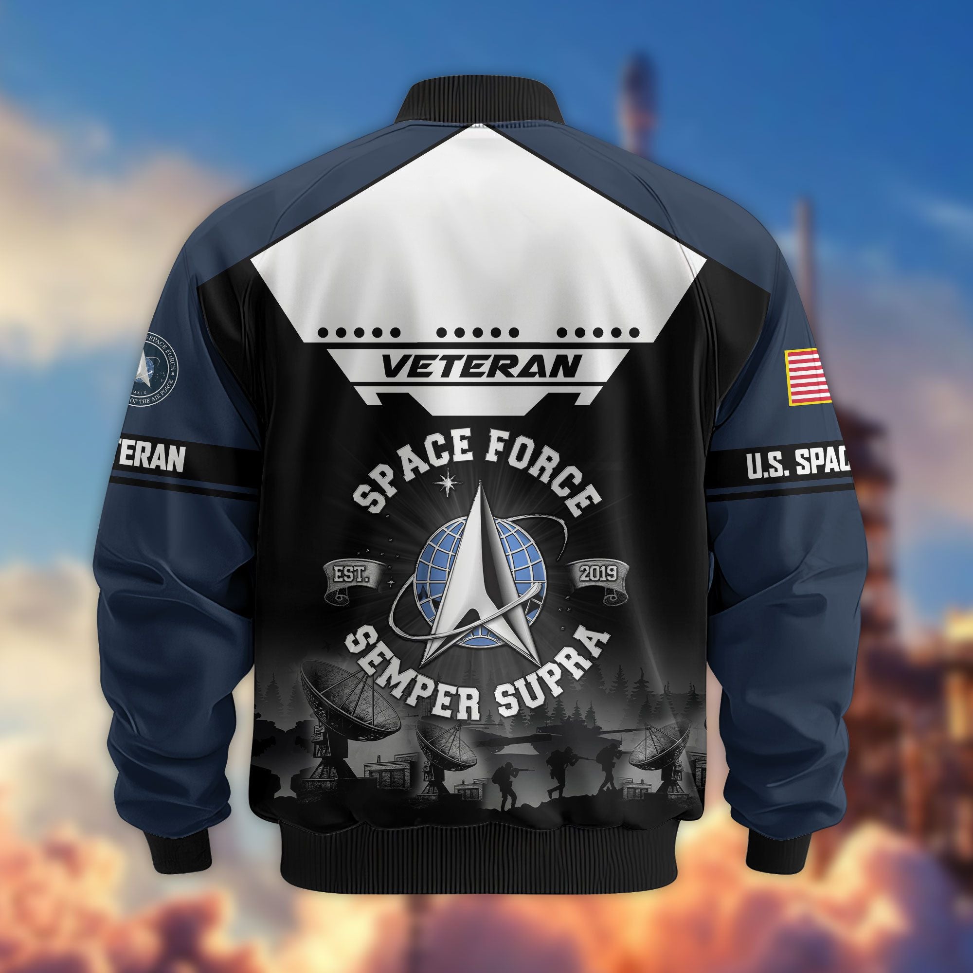 Premium US Veterans Bomber Jacket ATTN011022, Gifts For US Veterans, Gifts On Father's Day, Veterans Day.