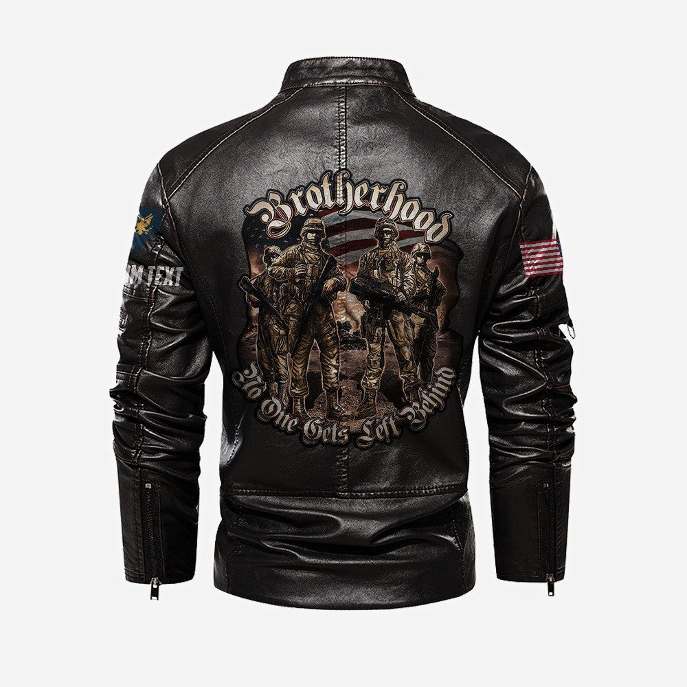 Premium Custom US Veteran Leather Jacket VPVC702353, Gifts For US Veteran, Gifts On Father's Day, Veterans Day.