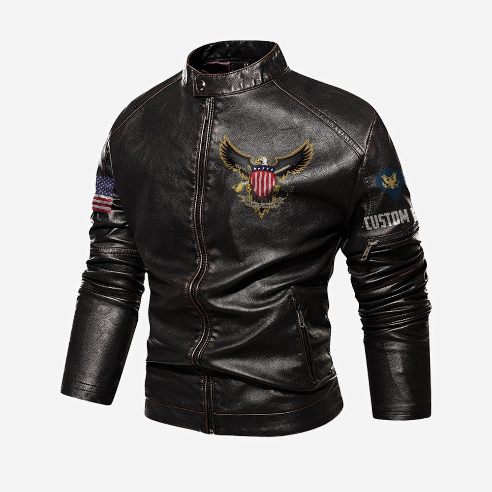 Premium Custom US Veteran Leather Jacket VPVC702353, Gifts For US Veteran, Gifts On Father's Day, Veterans Day.