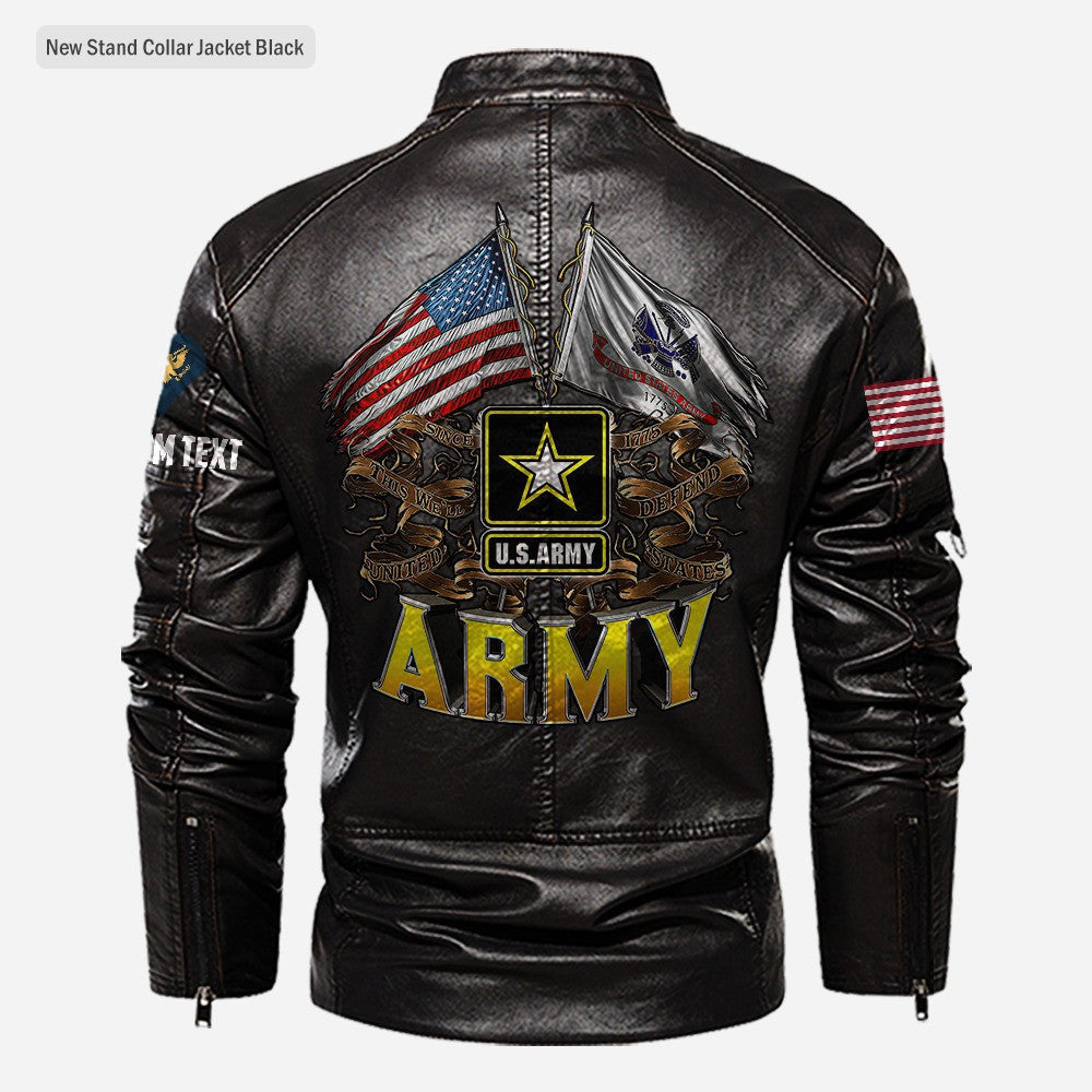 Premium Custom US Army Veteran Leather Jacket VPVC702359, Gifts For Army Veteran, Gifts On Father's Day, Veterans Day.