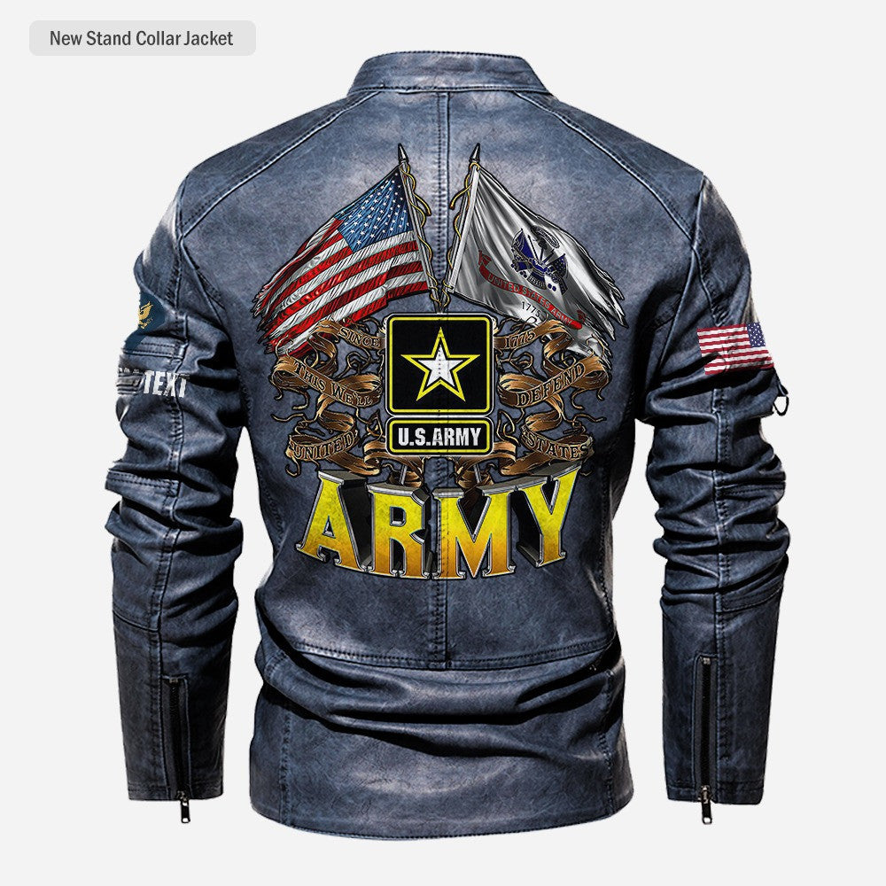 Premium Custom US Army Veteran Leather Jacket VPVC702361, Gifts For Army Veteran, Gifts On Father's Day, Veterans Day.