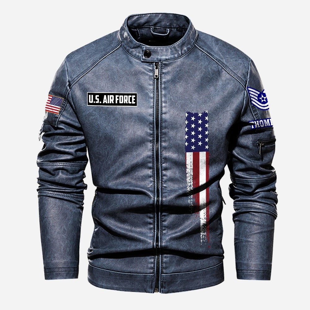 Premium Custom USAF Veteran Leather Jacket VPVC702367, Gifts For Air Force Veteran, Gifts On Father's Day, Veterans Day.