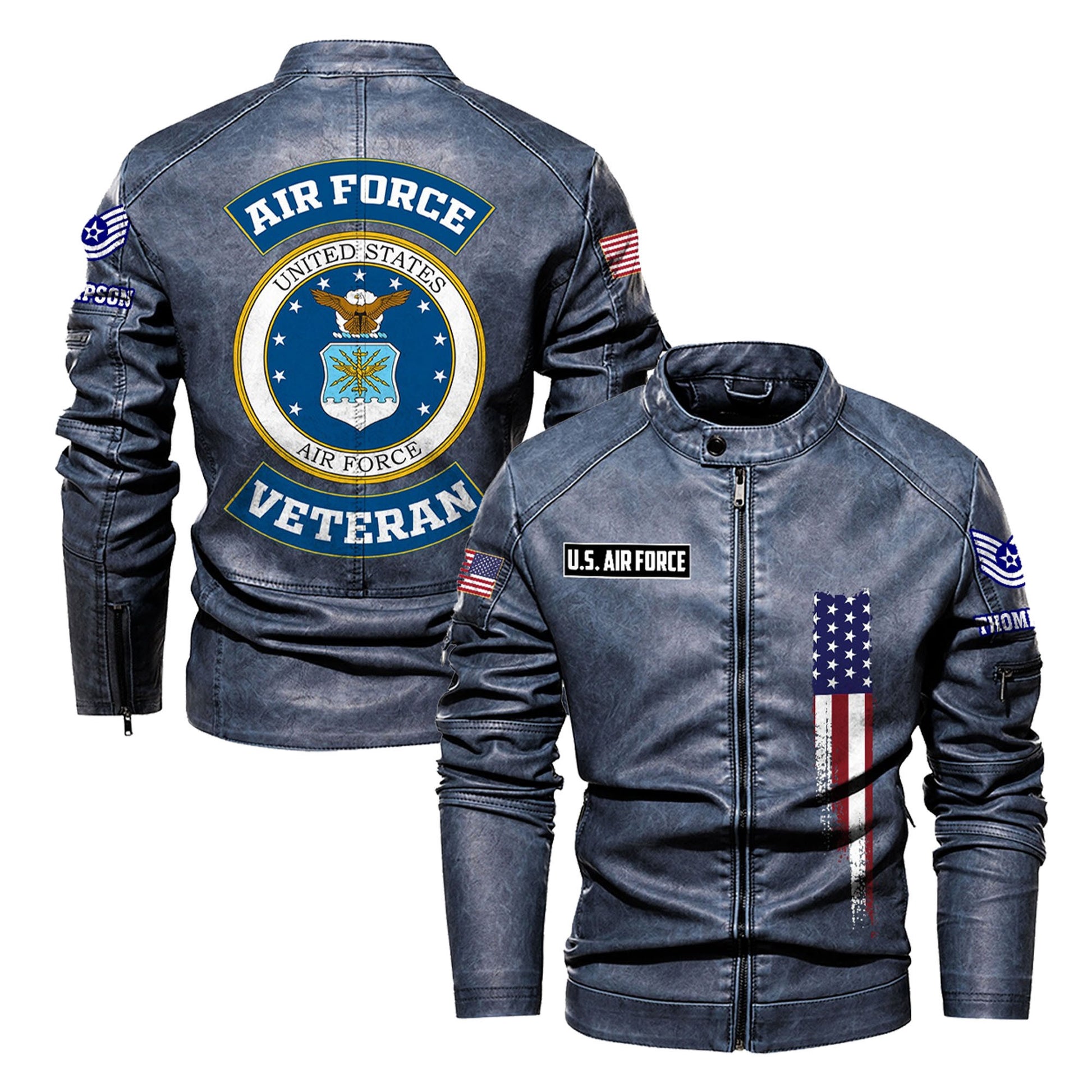Premium Custom USAF Veteran Leather Jacket VPVC702367, Gifts For Air Force Veteran, Gifts On Father's Day, Veterans Day.