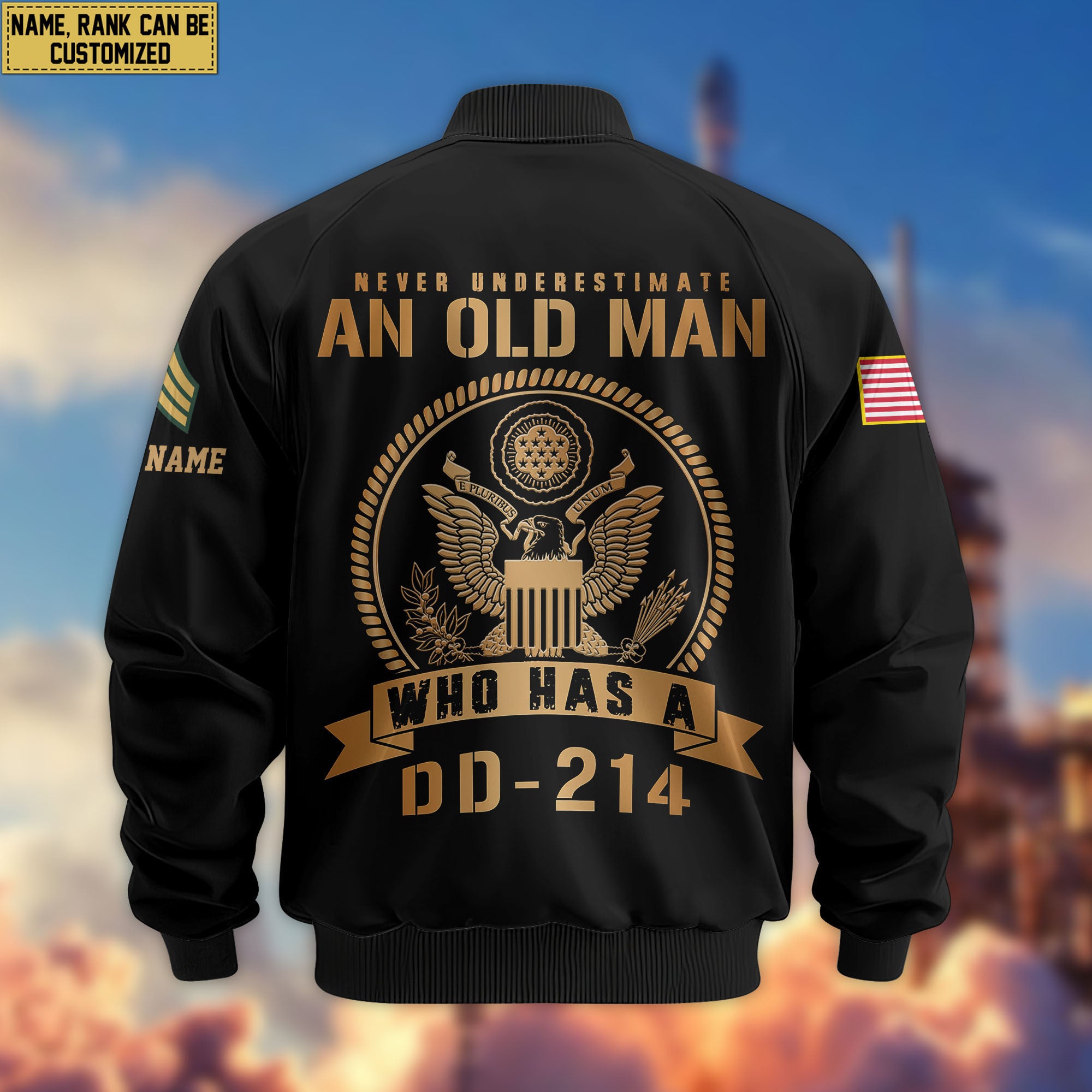 Premium Custom US Army Veteran Bomber Jacket VPVC808901, Gifts For US Army Veteran, Gifts On Father's Day, Veterans Day.