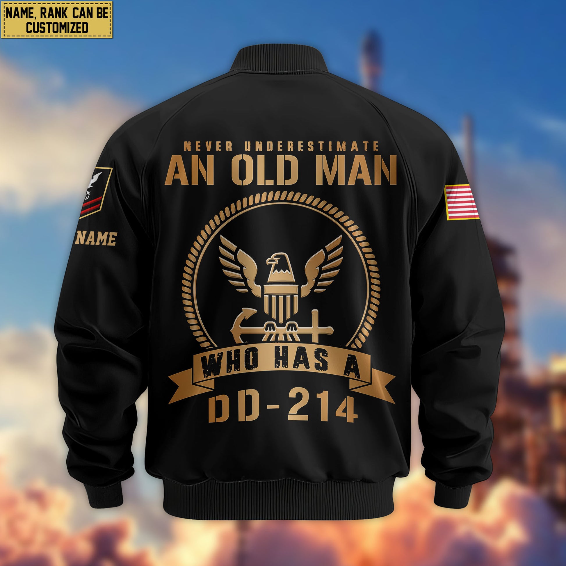 Premium Custom US Navy Veteran Bomber Jacket VPVC808902, Gifts For US Navy Veteran, Gifts On Father's Day, Veterans Day.