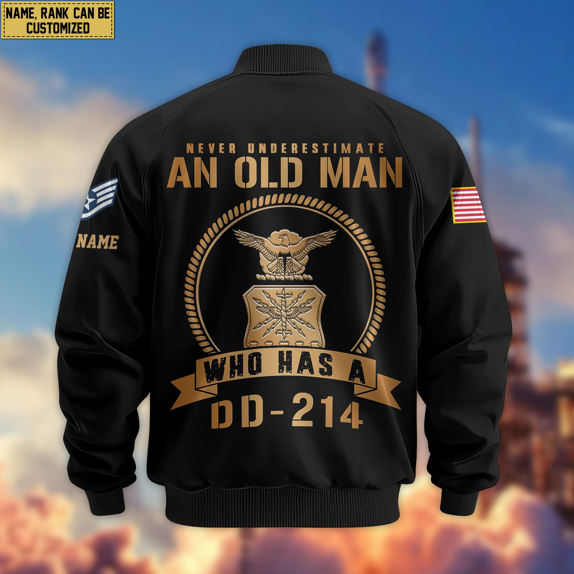 Premium Custom USAF Veteran Bomber Jacket VPVC808904, Gifts For US Air Force Veteran, Gifts On Father's Day, Veterans Day.