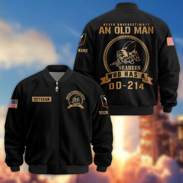 Premium Custom US Seabees Bomber Jacket VPVC808909, Gifts For Seabees Veteran, Gifts On Father's Day, Veterans Day.
