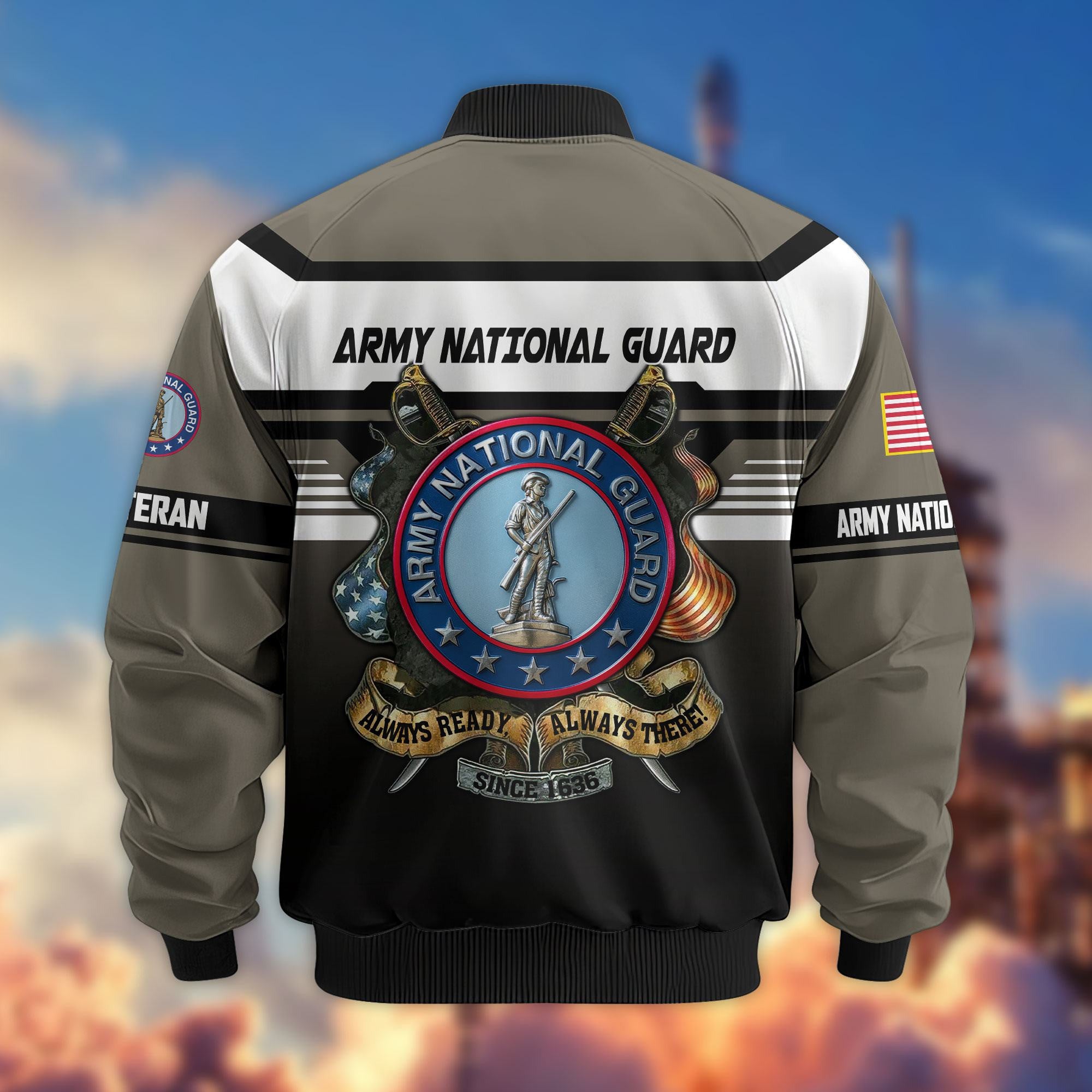 Premium US Veterans Bomber Jacket ATTN071021, Gifts For US Veterans, Gifts On Father's Day, Veterans Day.