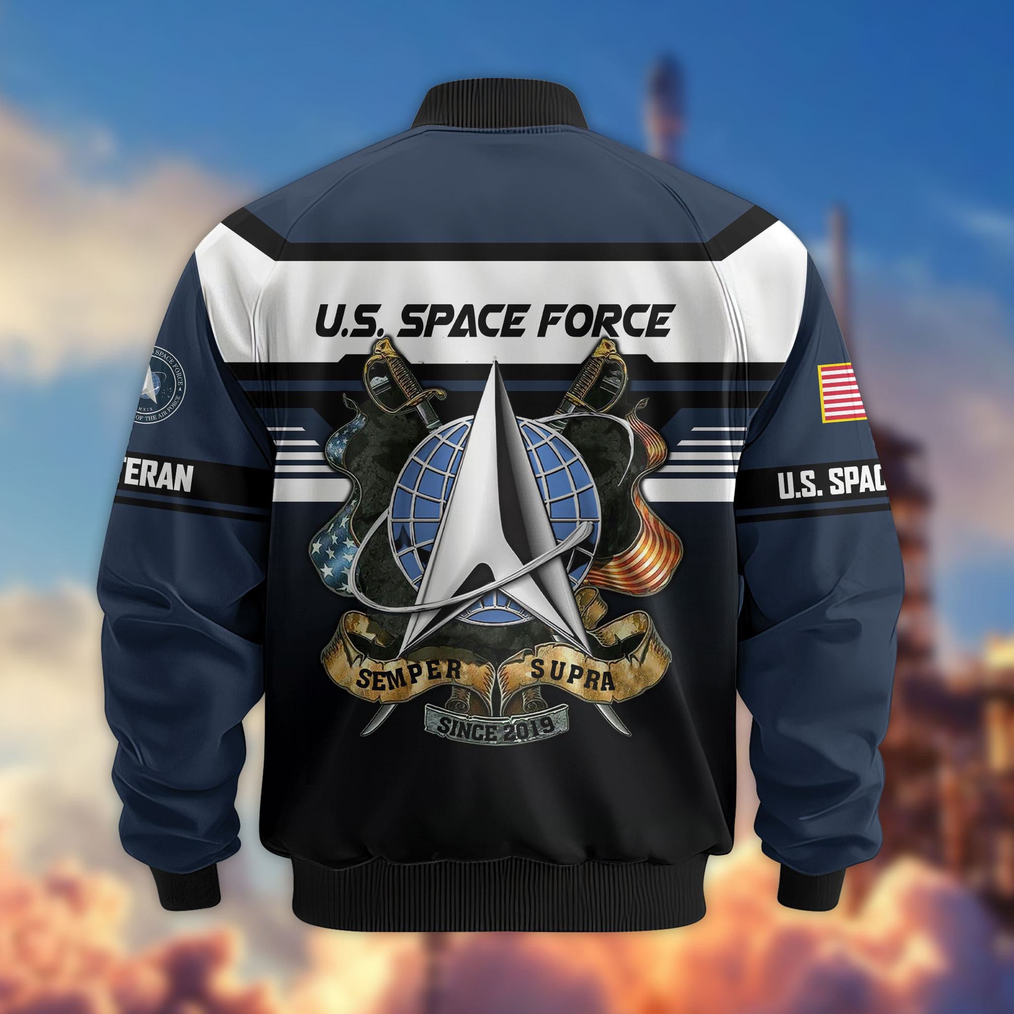 Premium US Veterans Bomber Jacket ATTN071021, Gifts For US Veterans, Gifts On Father's Day, Veterans Day.