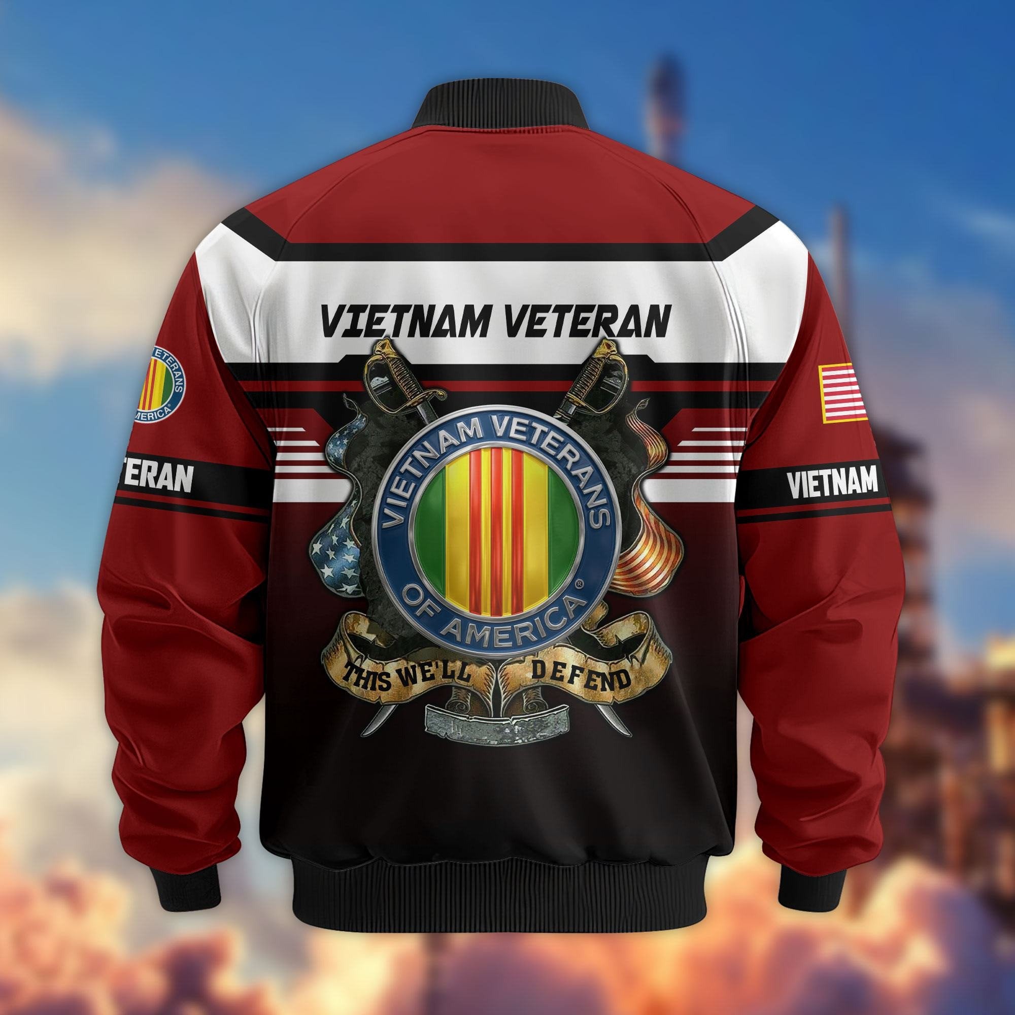 Premium US Veterans Bomber Jacket ATTN071021, Gifts For US Veterans, Gifts On Father's Day, Veterans Day.