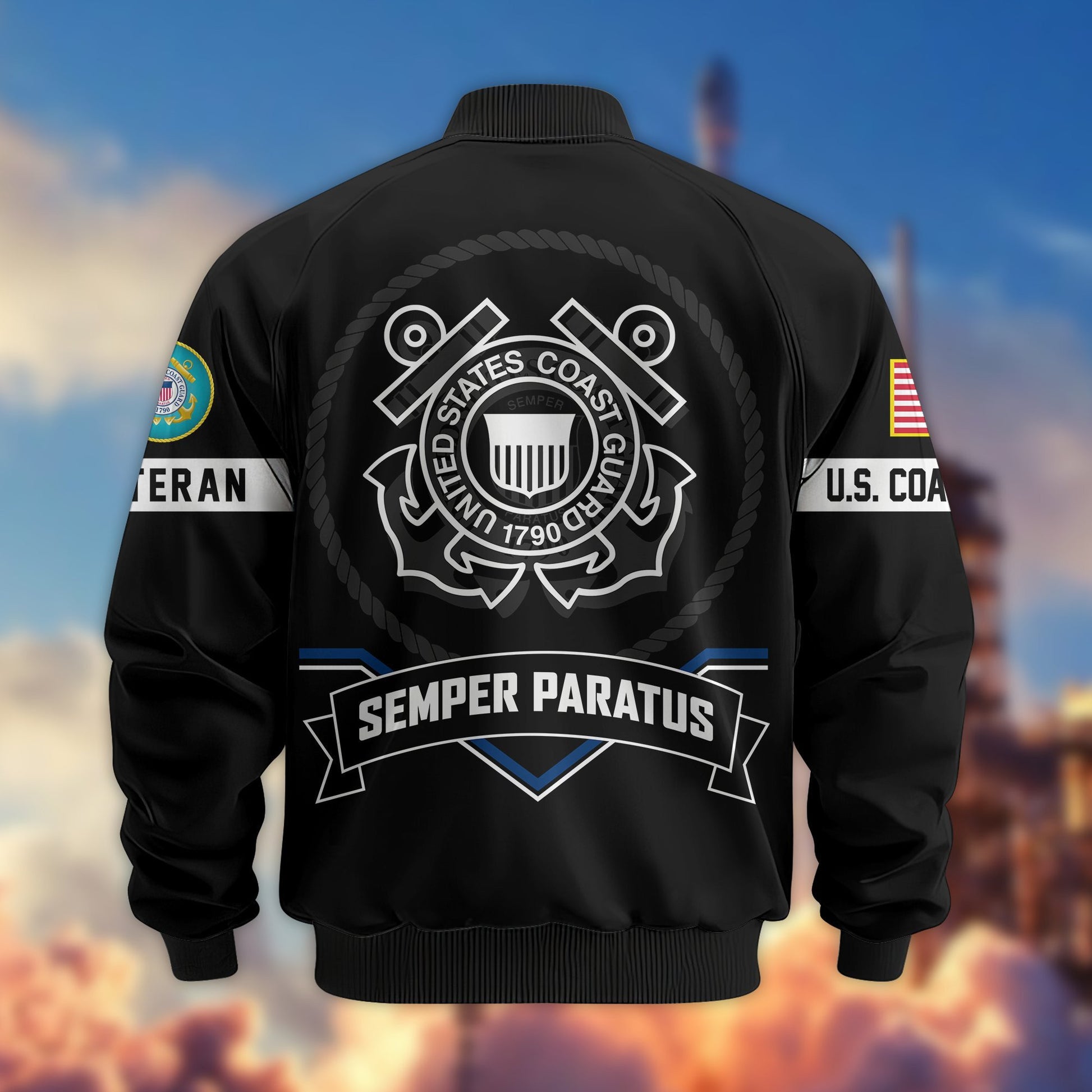 Premium US Veterans Bomber Jacket BPHN011013, Gifts For US Veterans, Gifts On Father's Day, Veterans Day.