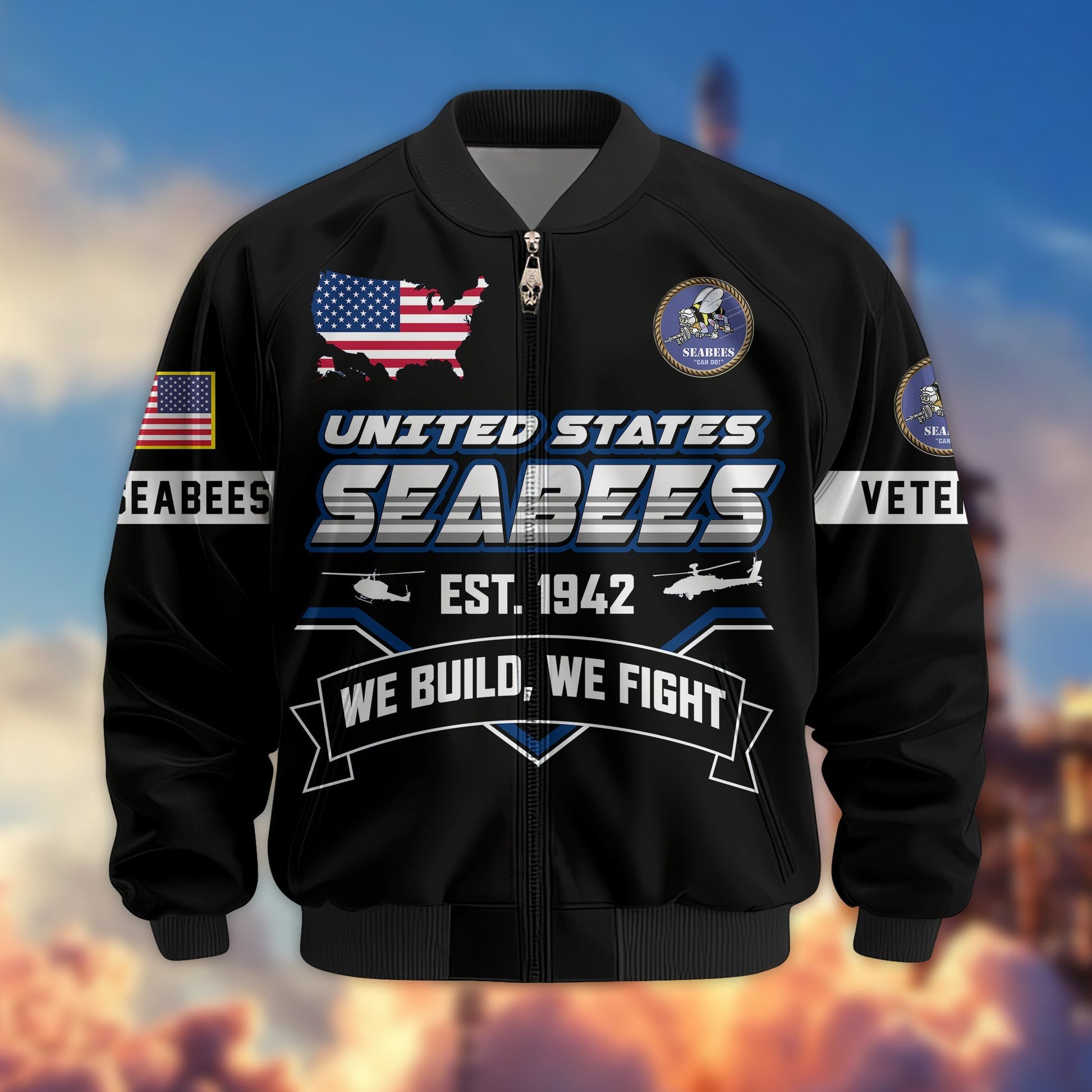Premium US Veterans Bomber Jacket BPHN011013, Gifts For US Veterans, Gifts On Father's Day, Veterans Day.