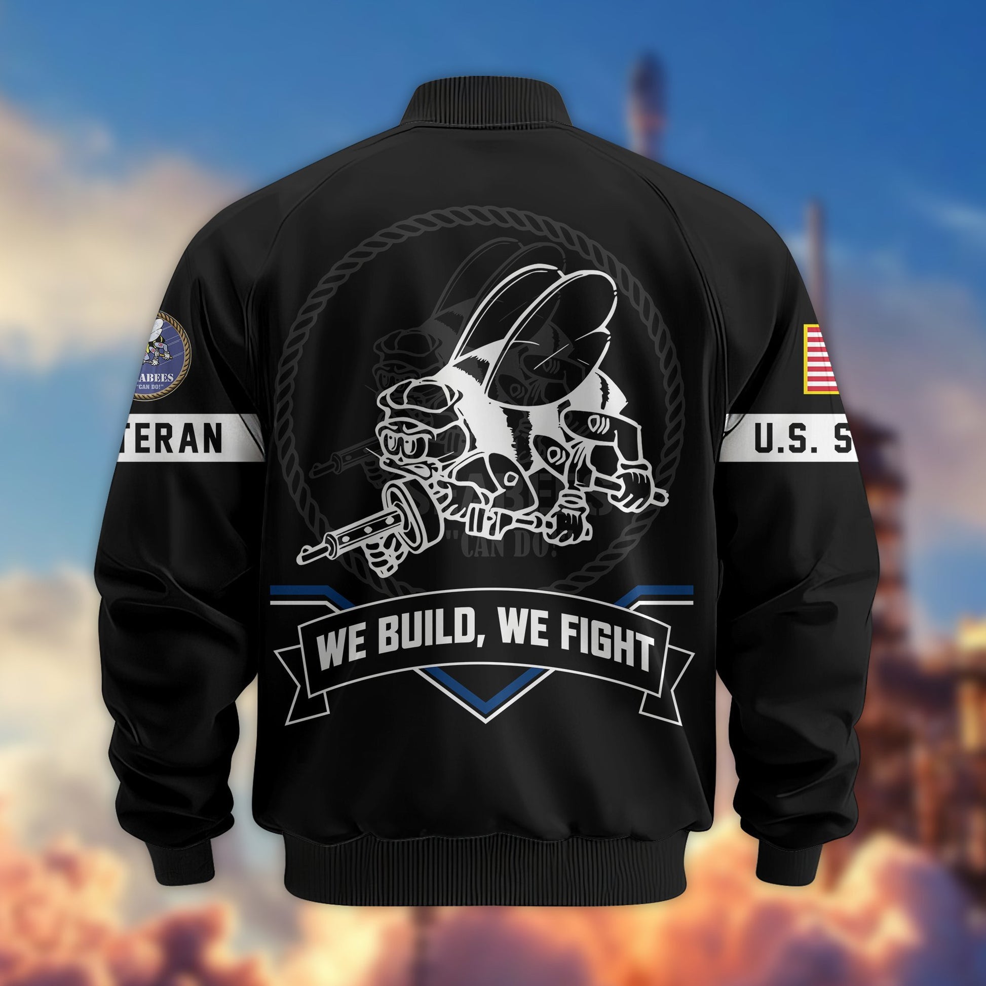 Premium US Veterans Bomber Jacket BPHN011013, Gifts For US Veterans, Gifts On Father's Day, Veterans Day.